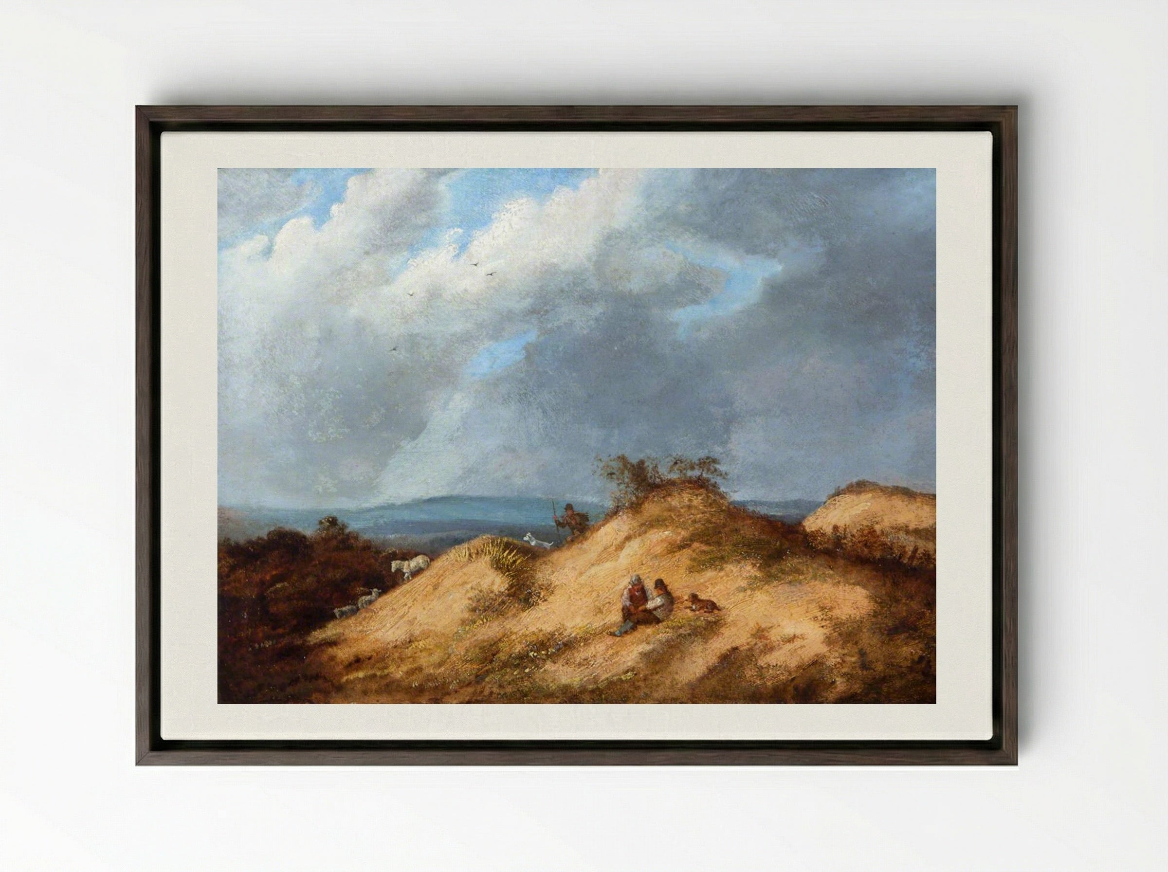 Mousehold Heath - John Crome - Framed Canvas Dark Wood