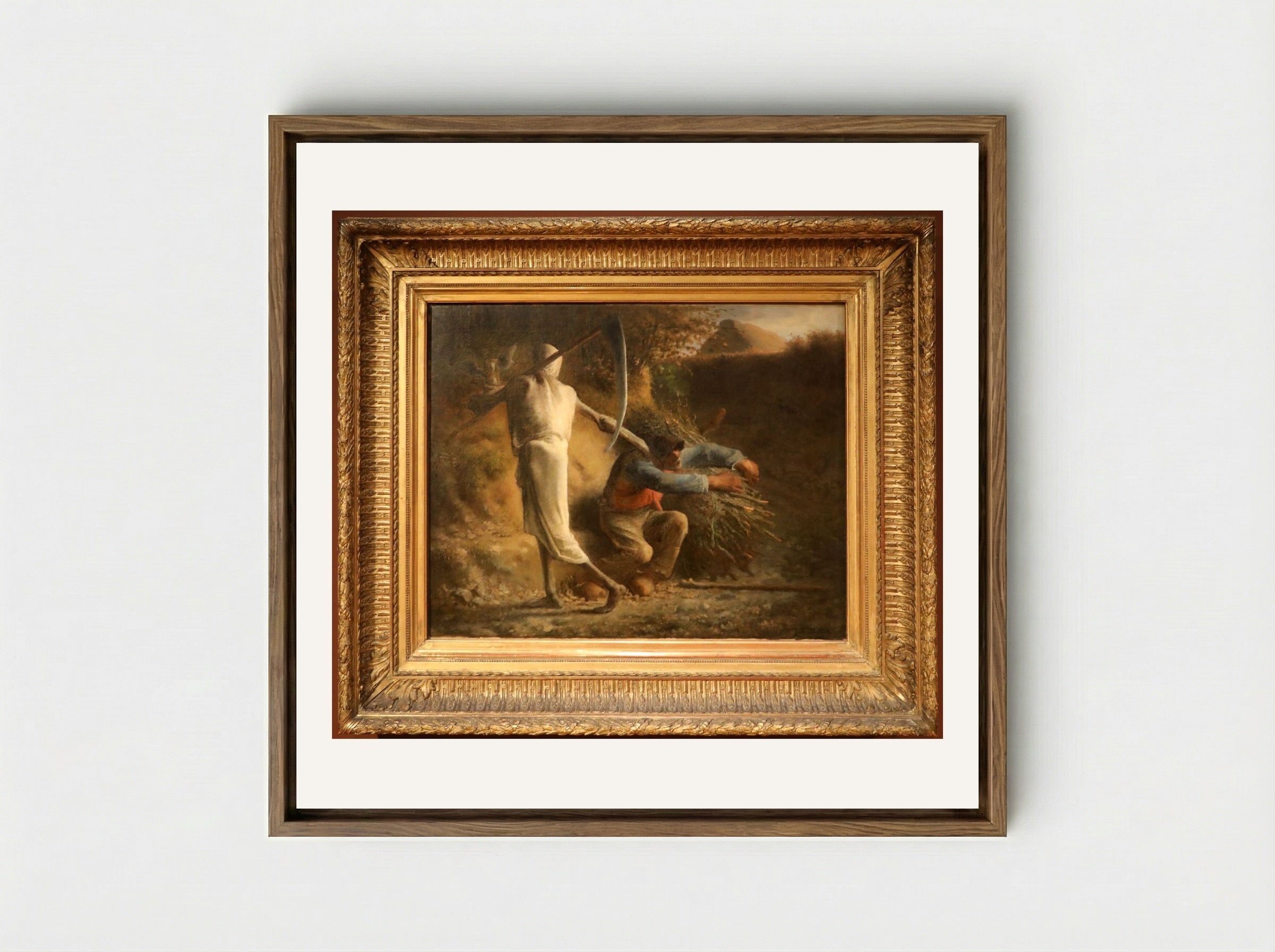 Death and the Woodcutter - Jean-François Millet - Framed Canvas Wood