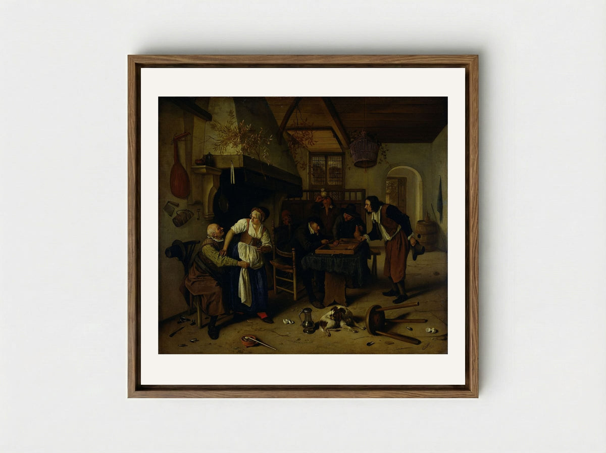 Tric Trac Players - Jan Steen - Framed Canvas Wood