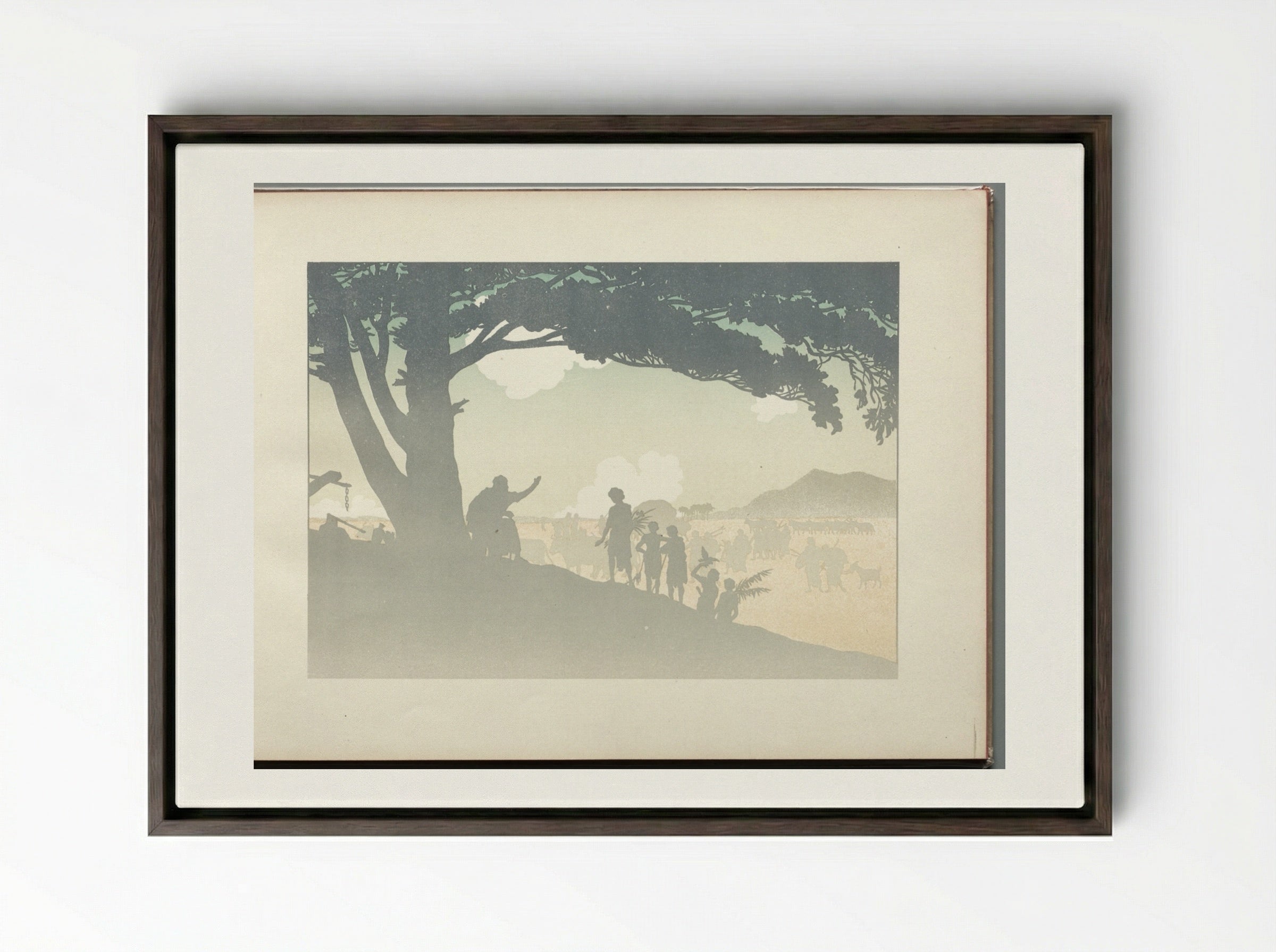 The Prodigal Son: page 11 - Henri Rivière - Framed Canvas Dark Wood