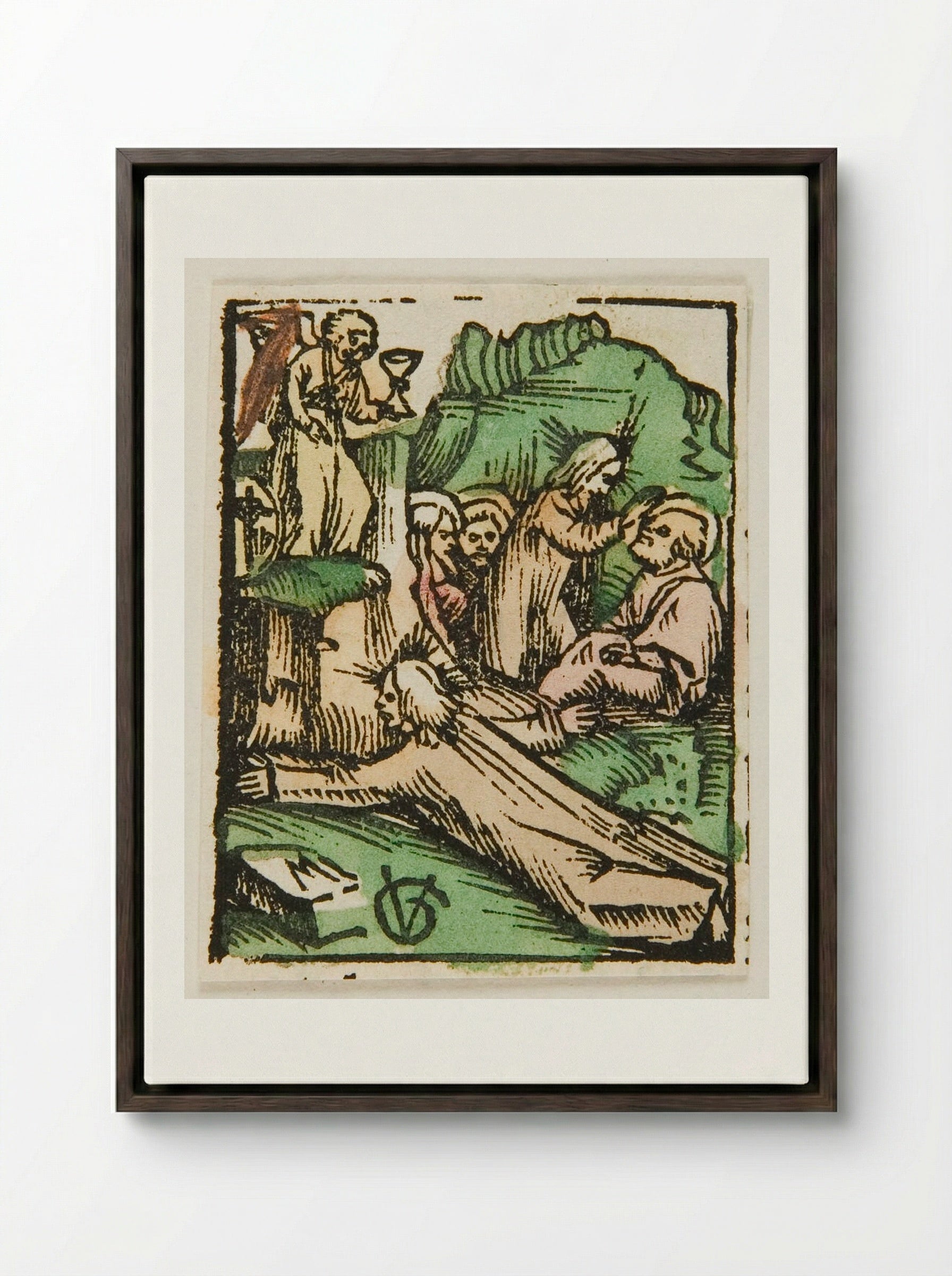 Christ on the Mount of Olives - Urs Graf - Framed Canvas Dark Wood