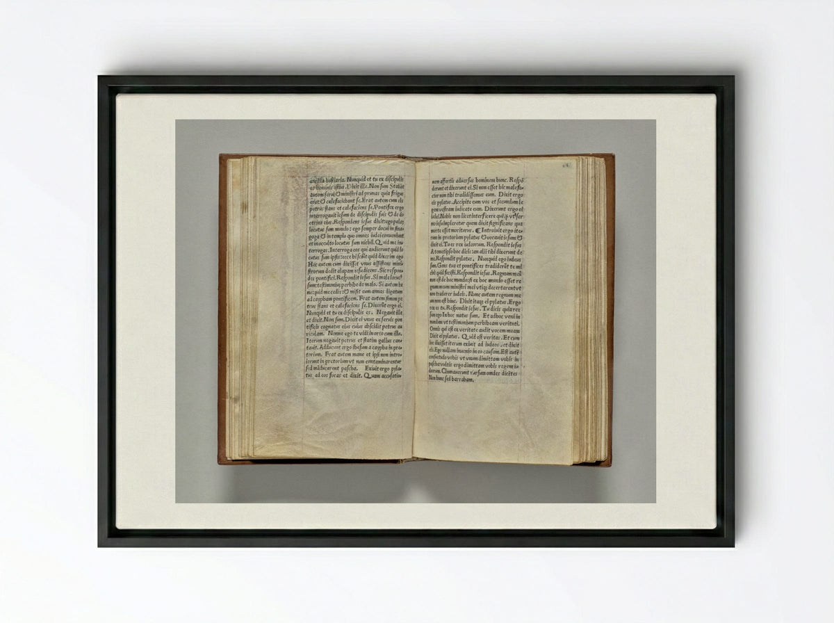 Printed Book of Hours (Use of Rome): fol. 95v - Guillaume Le Rouge - Framed Canvas Black