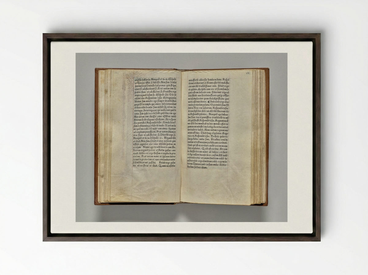 Printed Book of Hours (Use of Rome): fol. 95v - Guillaume Le Rouge - Framed Canvas Dark Wood