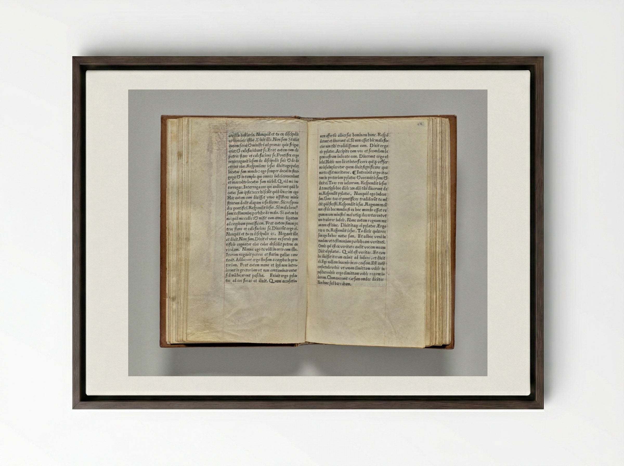 Printed Book of Hours (Use of Rome): fol. 95v - Guillaume Le Rouge - Framed Canvas Dark Wood