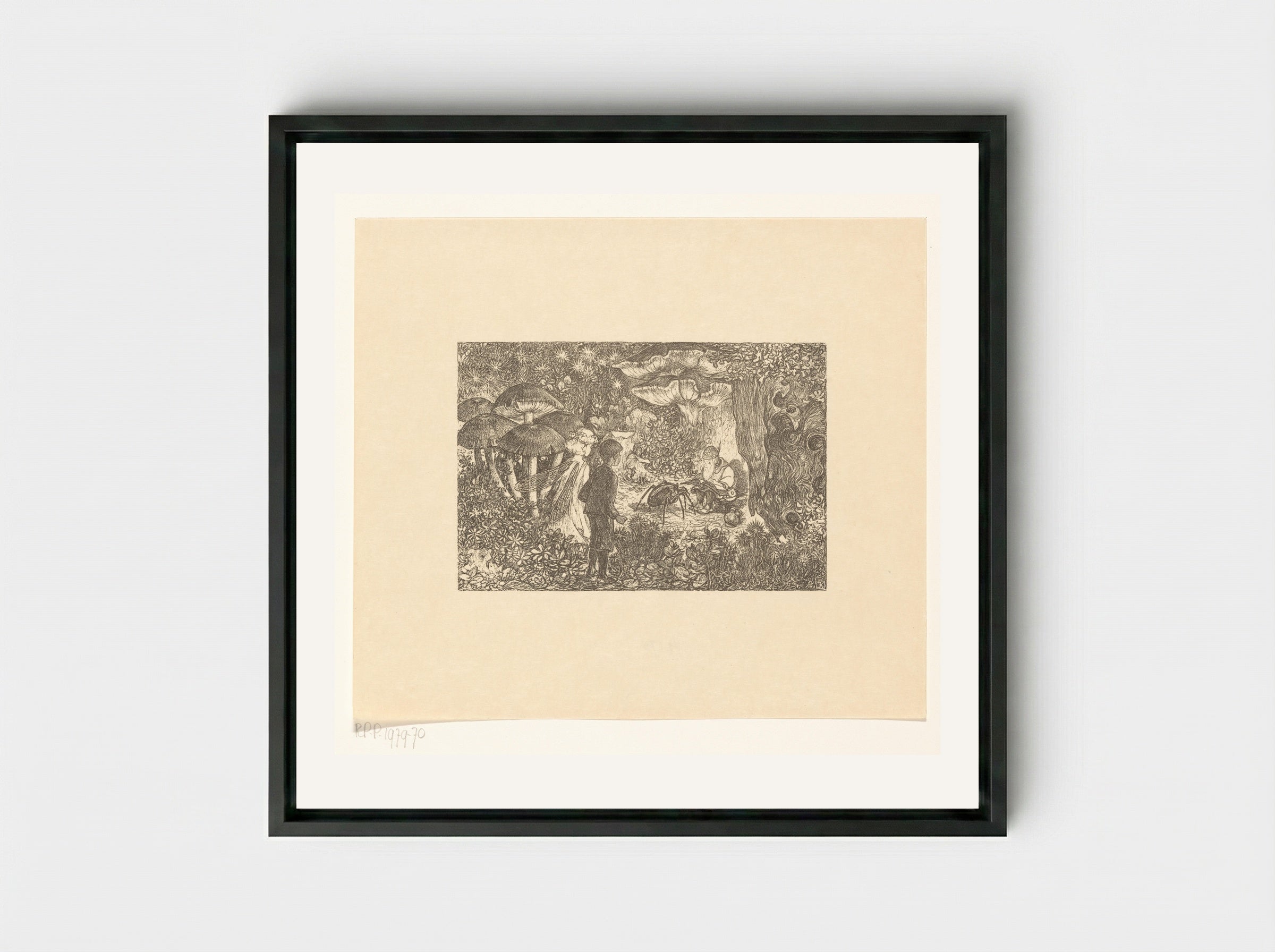 Johannes en Windekind op bezoek bij de kabouter Wistik - Edzard Koning - Framed Canvas Black