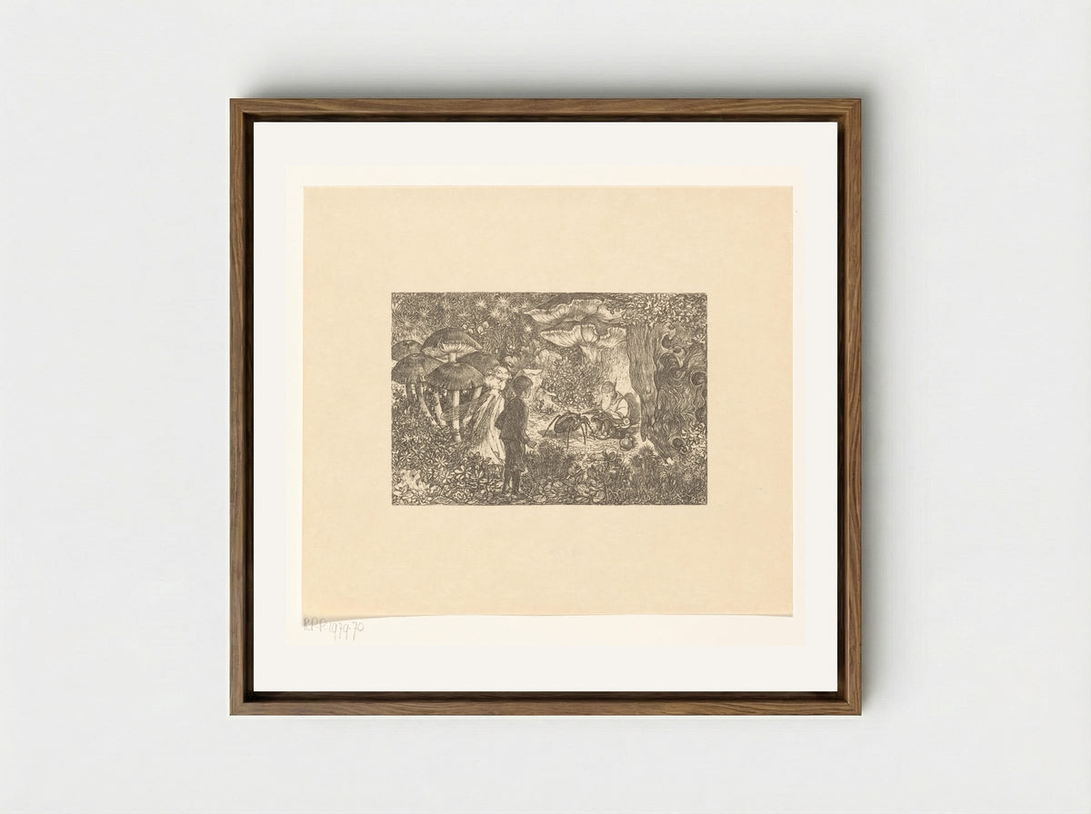 Johannes en Windekind op bezoek bij de kabouter Wistik - Edzard Koning - Framed Canvas Wood