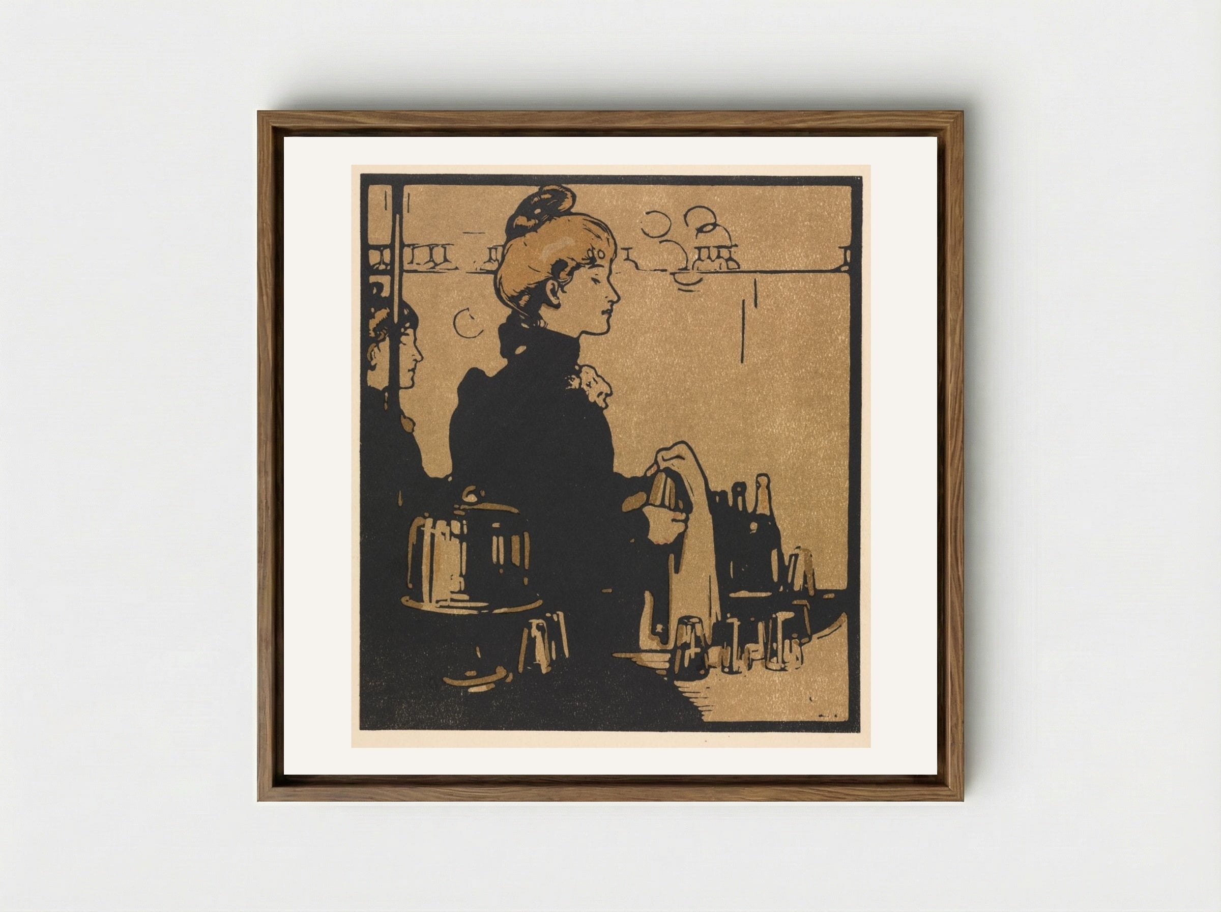 London Types: Barmaid - William Nicholson - Framed Canvas Wood