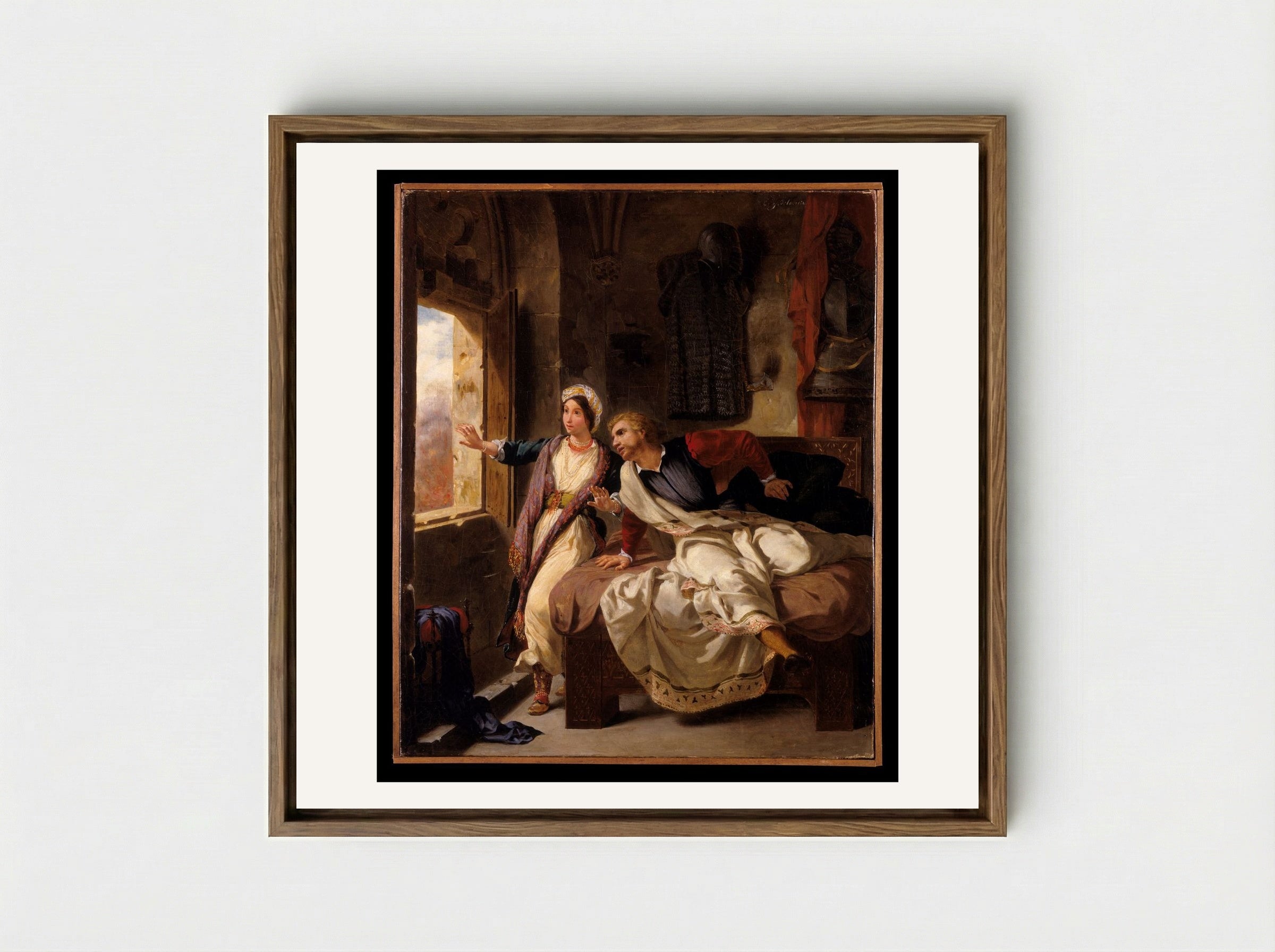 Rebecca and the Wounded Ivanhoe - Eugène Delacroix - Framed Canvas Wood