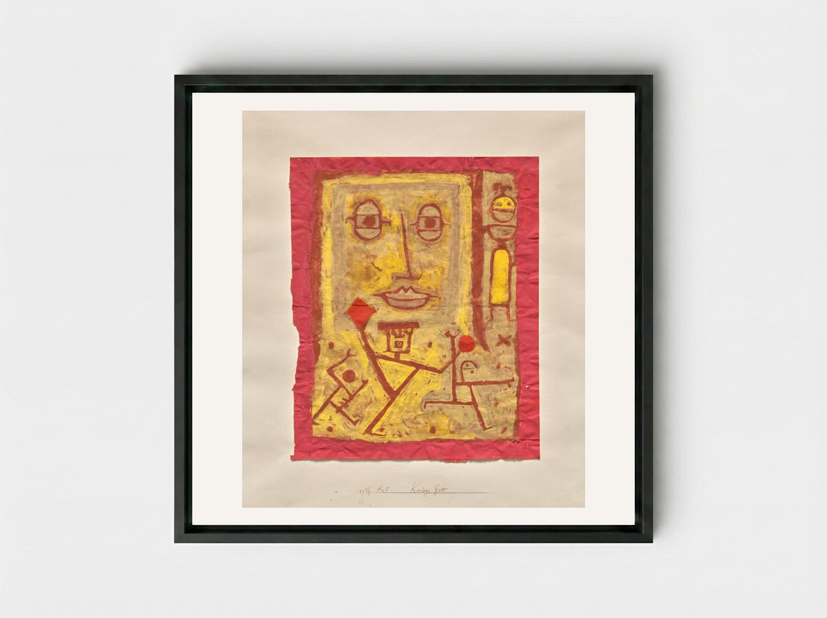 God of War (Kriegs-Gott) - Paul Klee - Framed Canvas Black