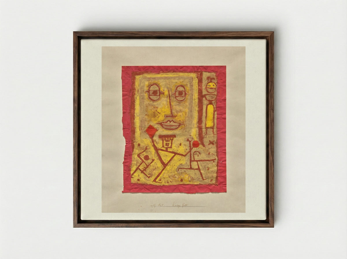 God of War (Kriegs-Gott) - Paul Klee - Framed Canvas Dark Wood