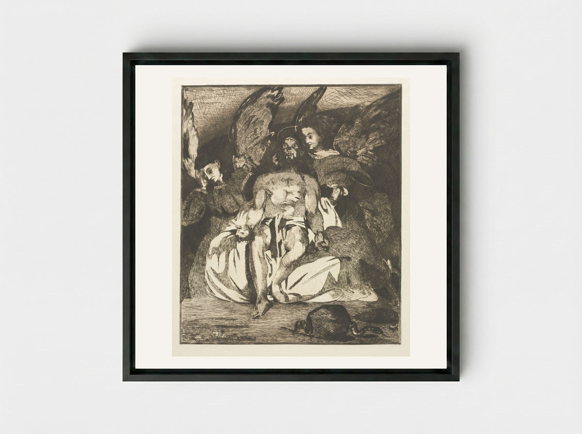 Dead Christ with Angels - Édouard Manet - Framed Canvas Black