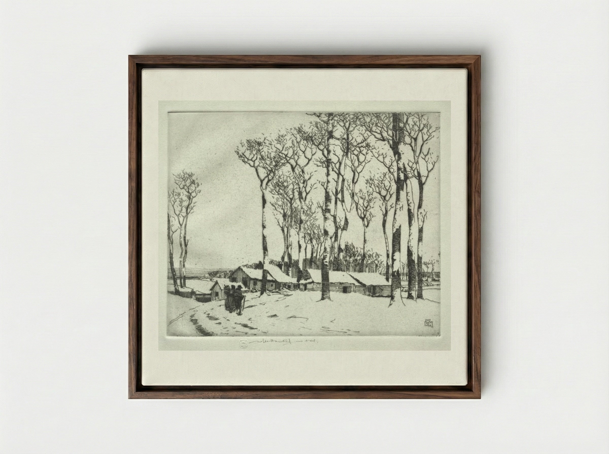 Sur la Neige (Harold Wood, near Romford) - William Lee Hankey - Framed Canvas Dark Wood