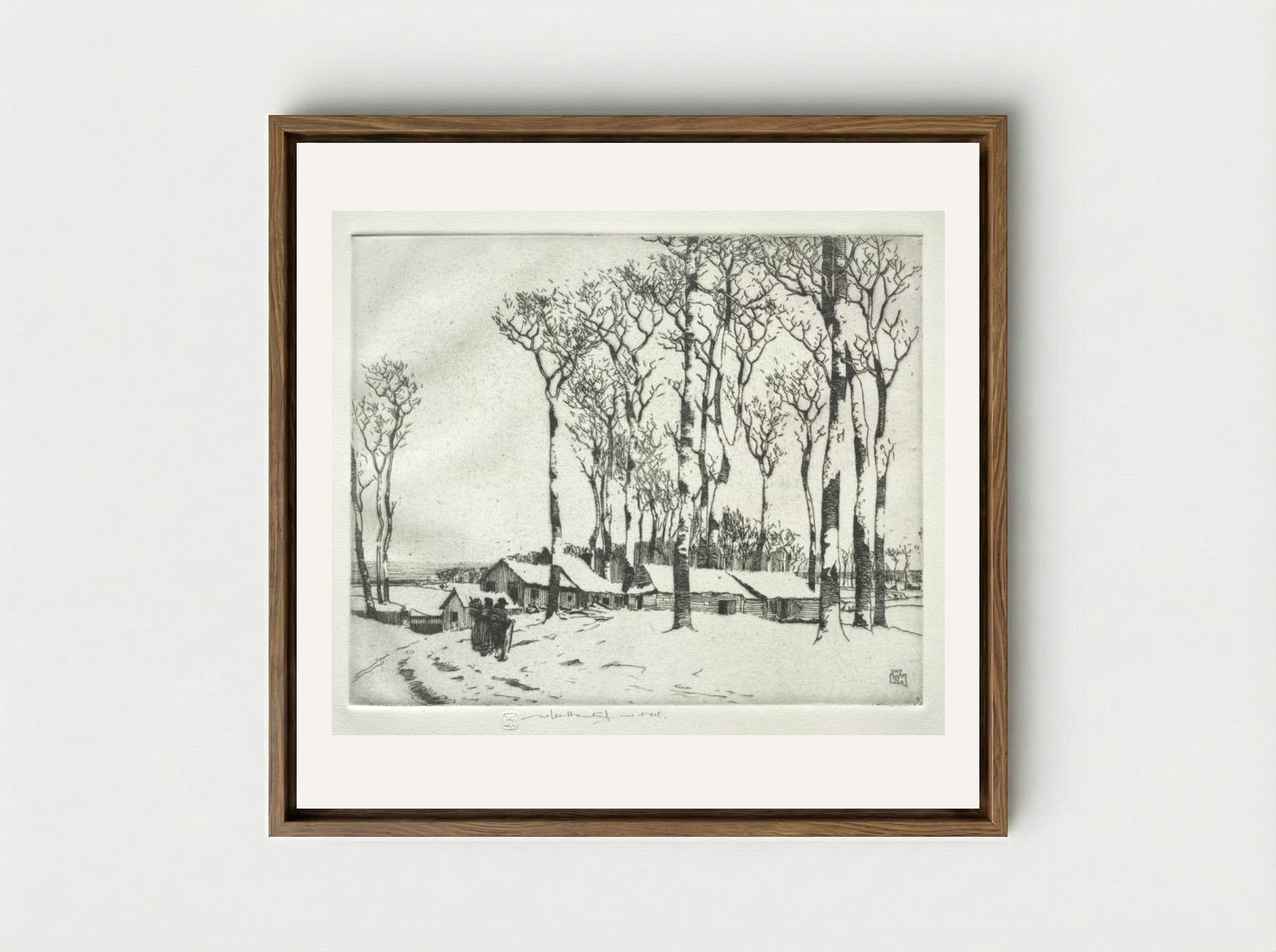 Sur la Neige (Harold Wood, near Romford) - William Lee Hankey - Framed Canvas Wood