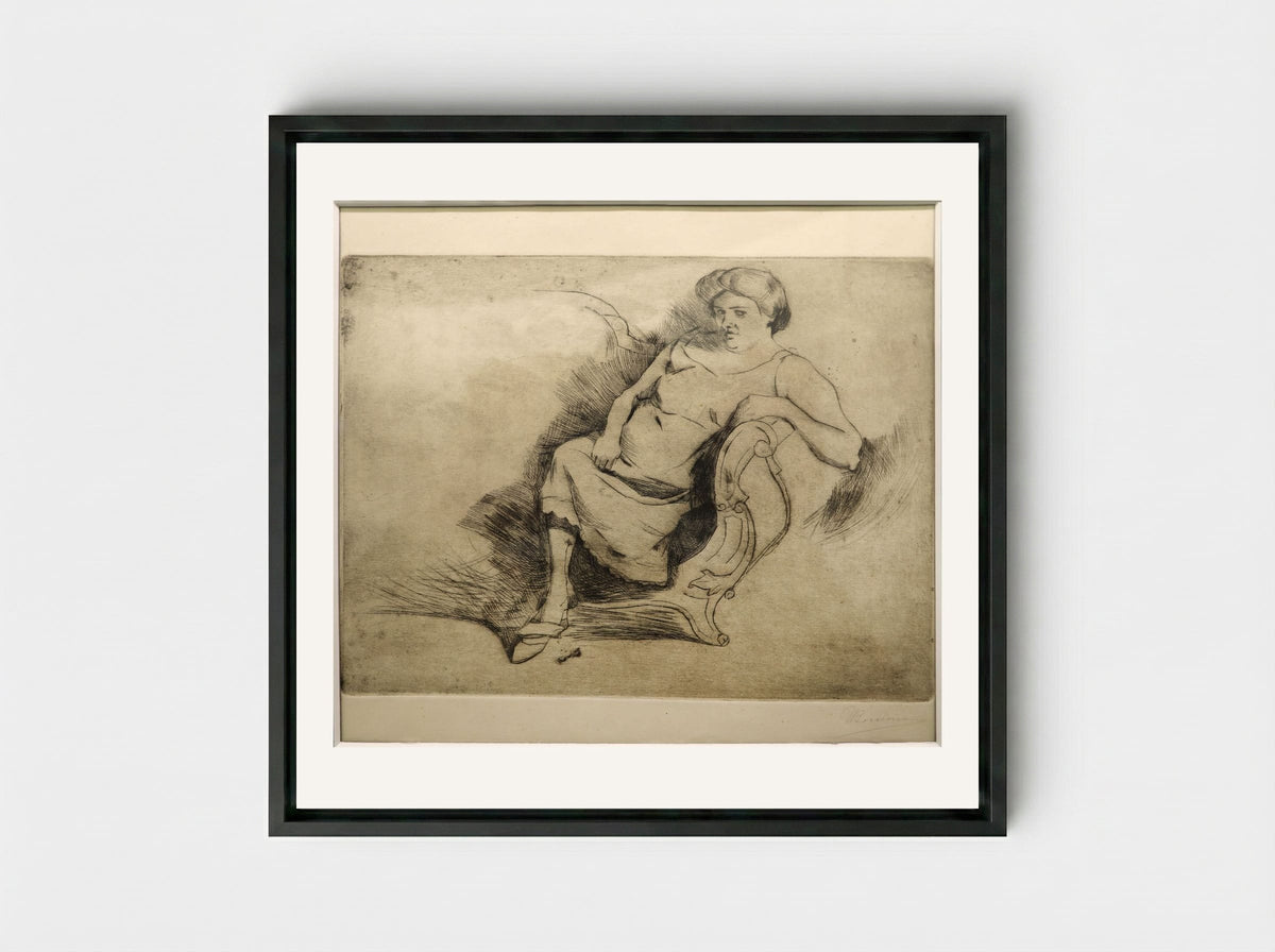 Gisella - Umberto Boccioni - Framed Canvas Black
