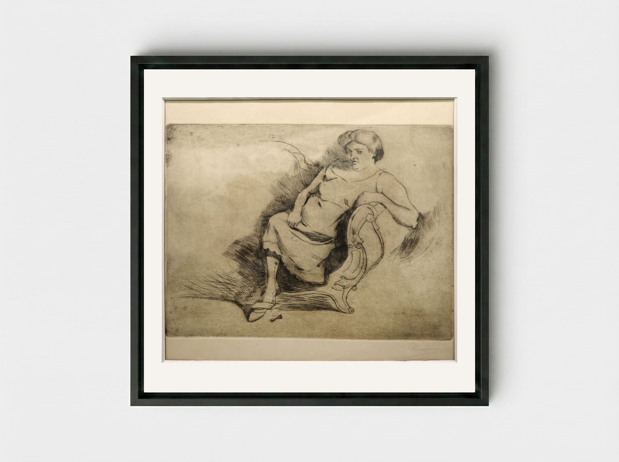 Gisella - Umberto Boccioni - Framed Canvas Black