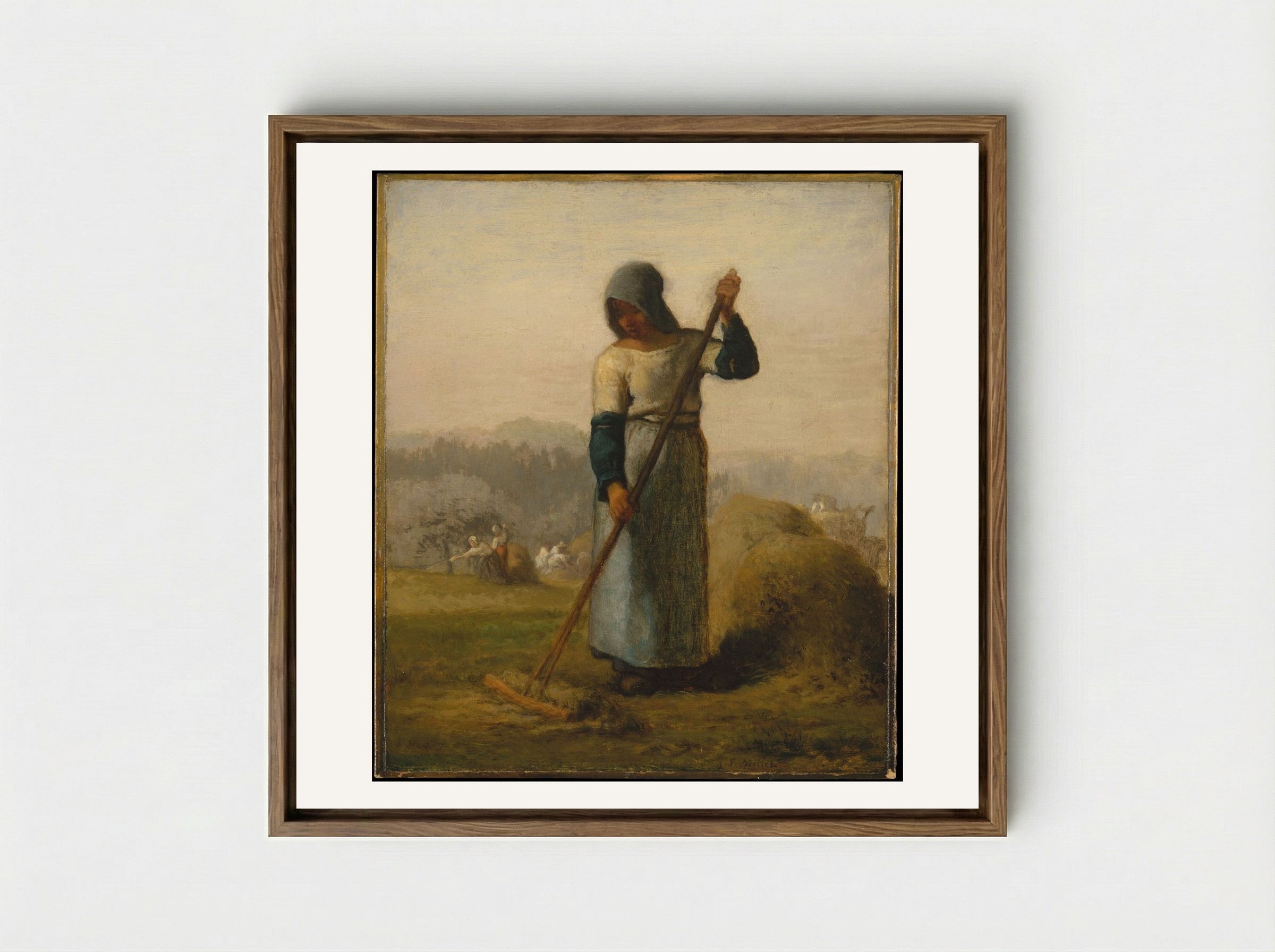 Woman with a Rake - Jean-François Millet - Framed Canvas Wood