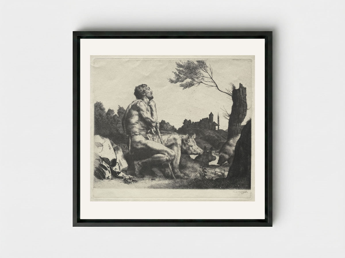The Prodigal Son - William Strang - Framed Canvas Black