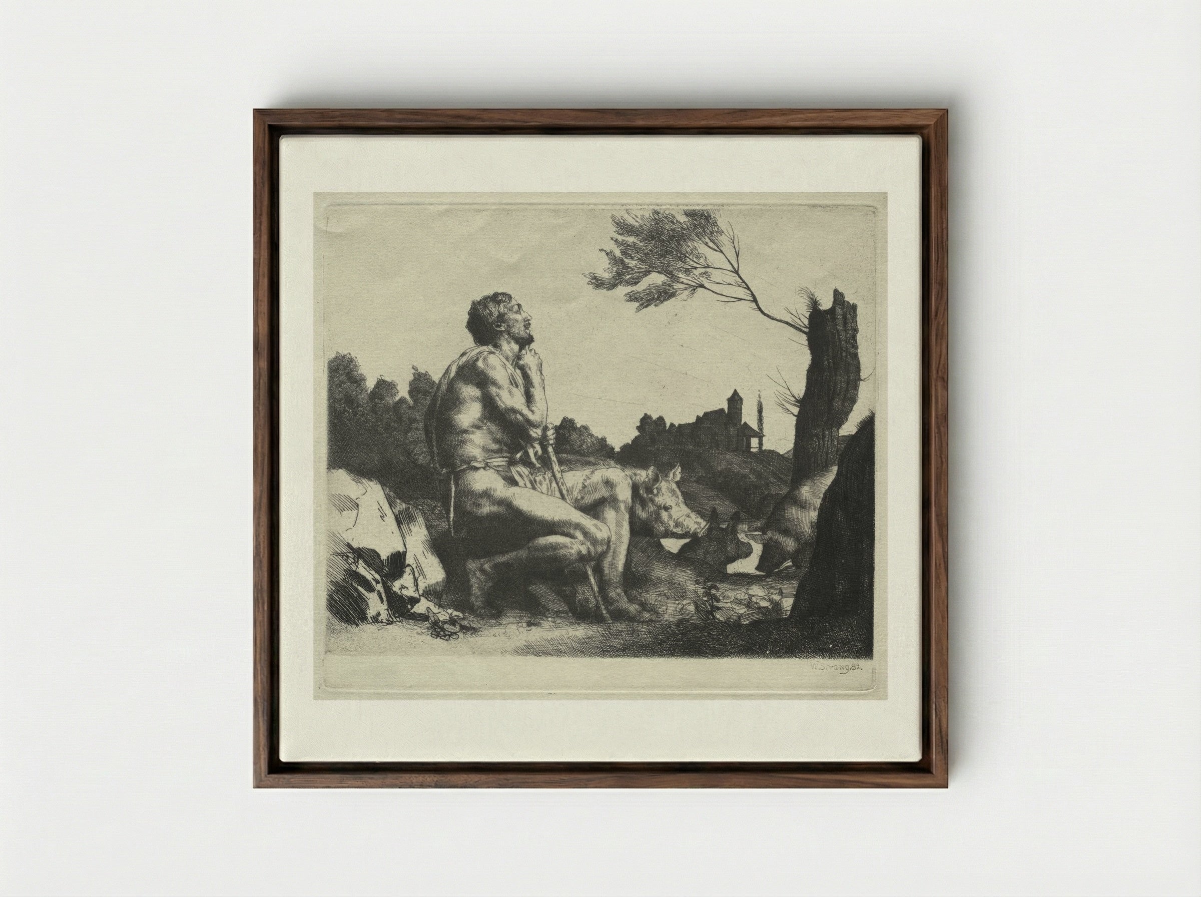 The Prodigal Son - William Strang - Framed Canvas Dark Wood