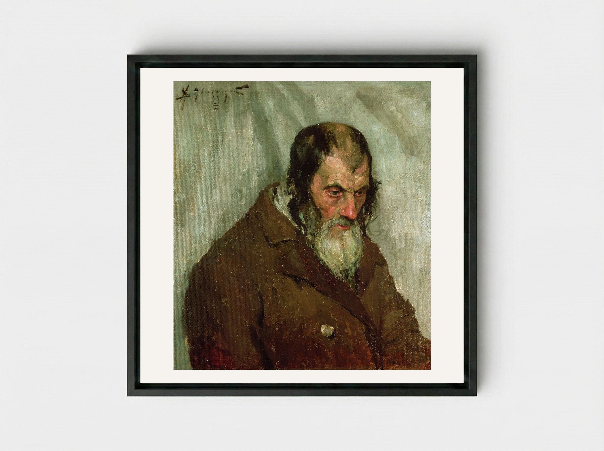 The Old Jew - Alexej von Jawlensky - Framed Canvas Black