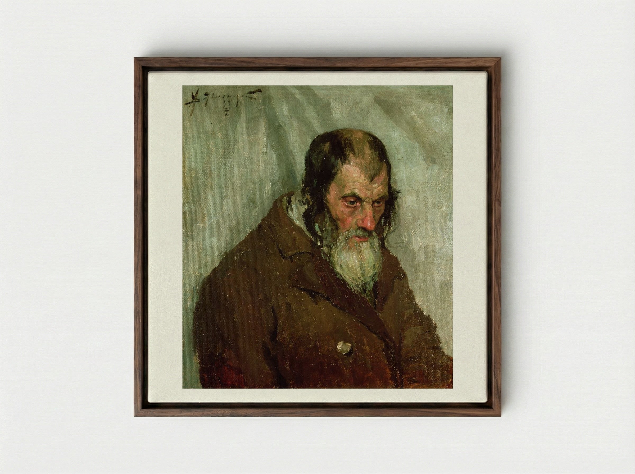 The Old Jew - Alexej von Jawlensky - Framed Canvas Dark Wood