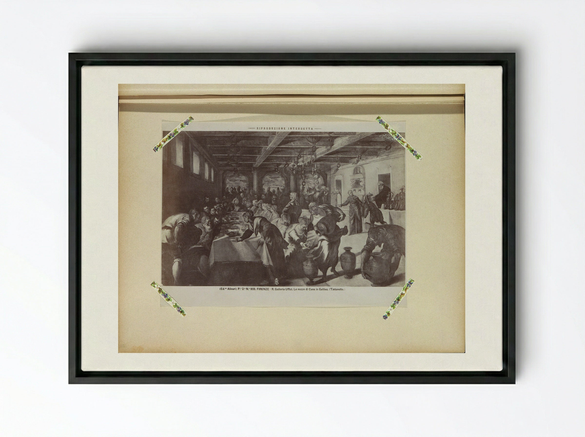 The Wedding Feast at Cana (After Tintoretto) - Fratelli Alinari - Framed Canvas Black