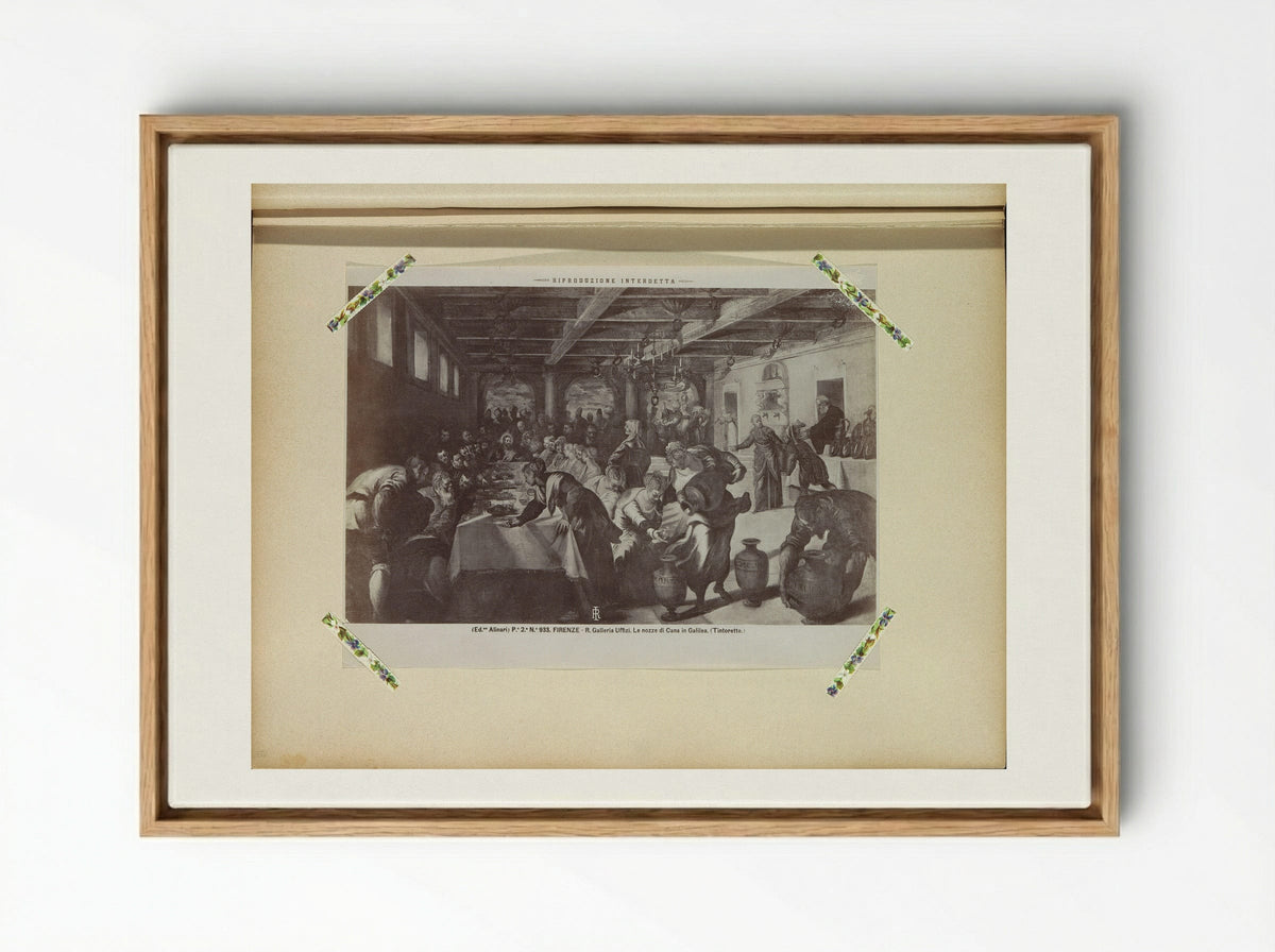 The Wedding Feast at Cana (After Tintoretto) - Fratelli Alinari - Framed Canvas Wood
