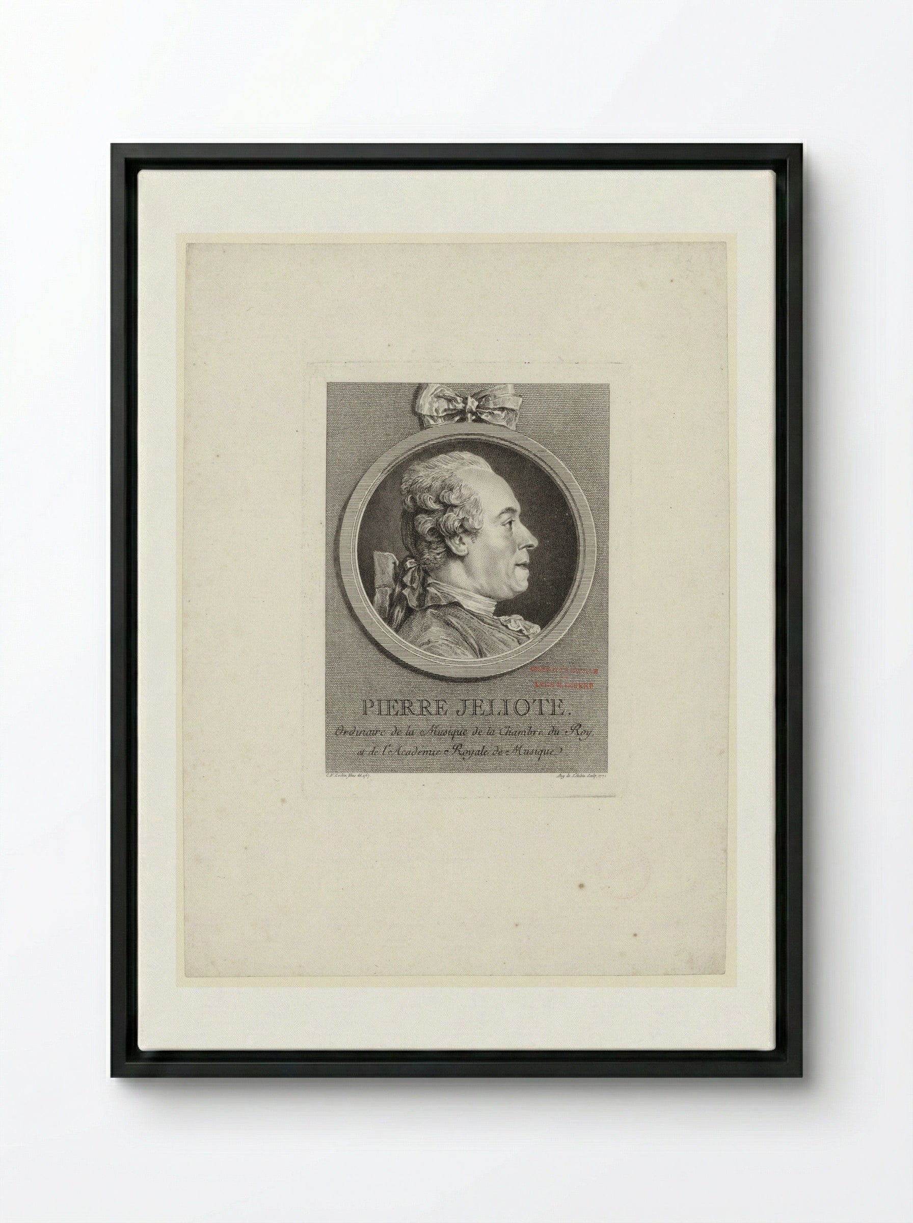 Pierre Jeliote - Augustin de Saint-Aubin - Framed Canvas Black