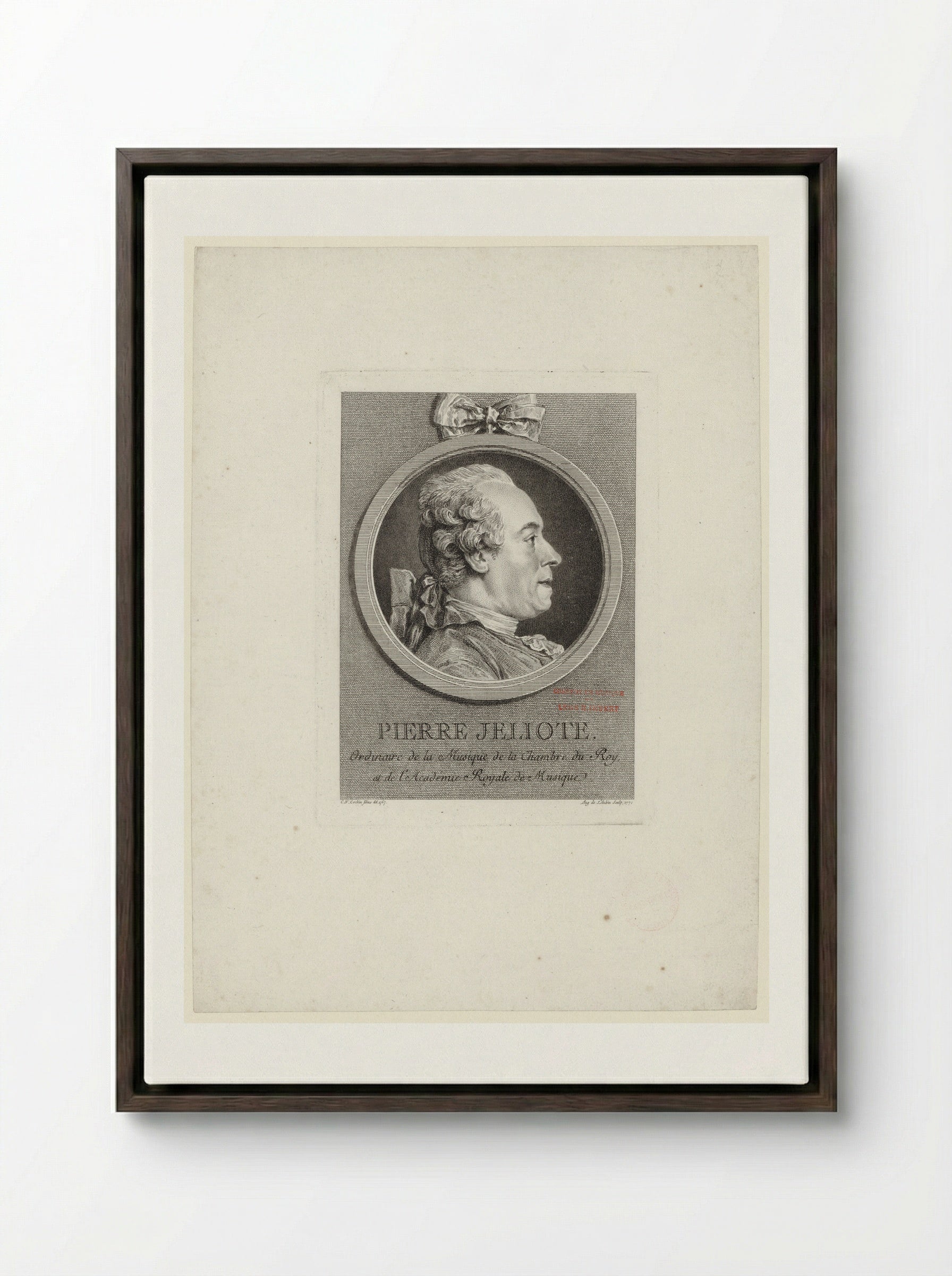 Pierre Jeliote - Augustin de Saint-Aubin - Framed Canvas Dark Wood