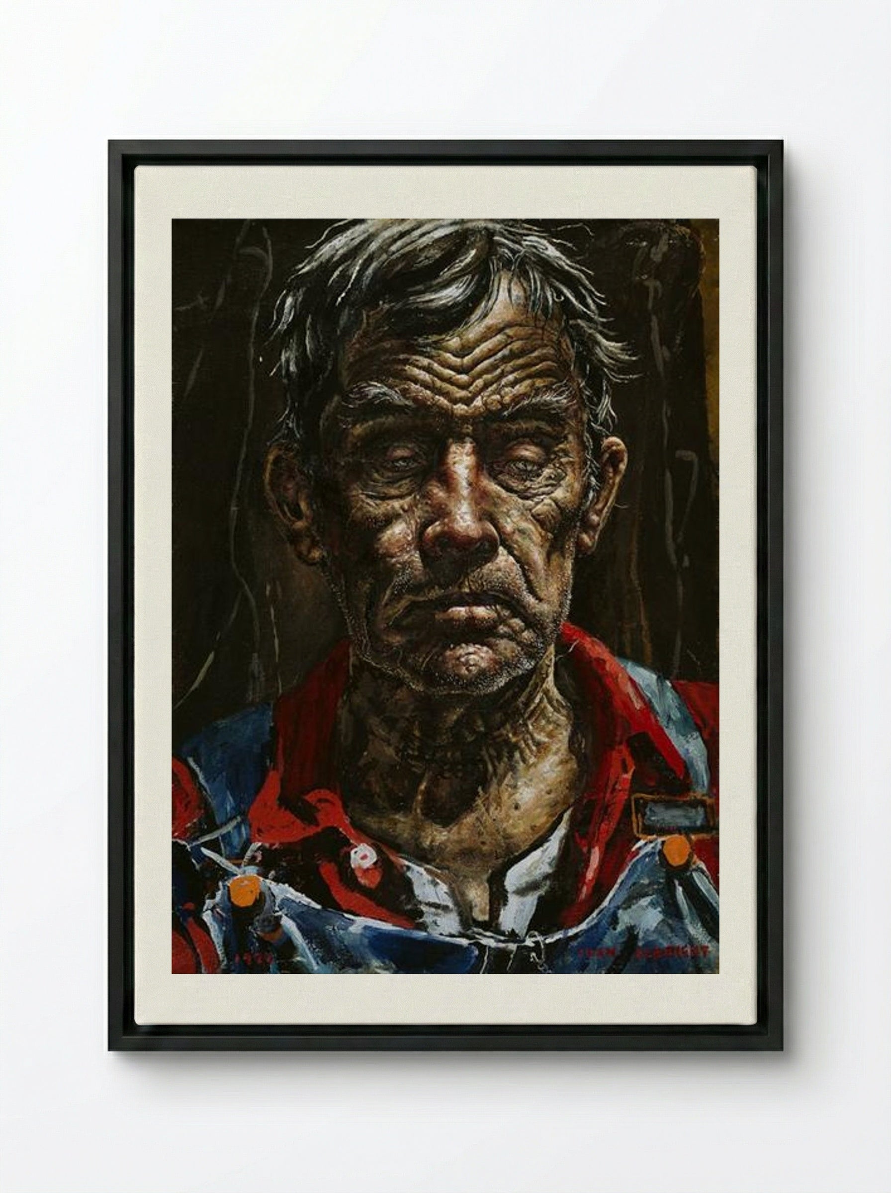 A Face from Georgia - Ivan Albright - Framed Canvas Black