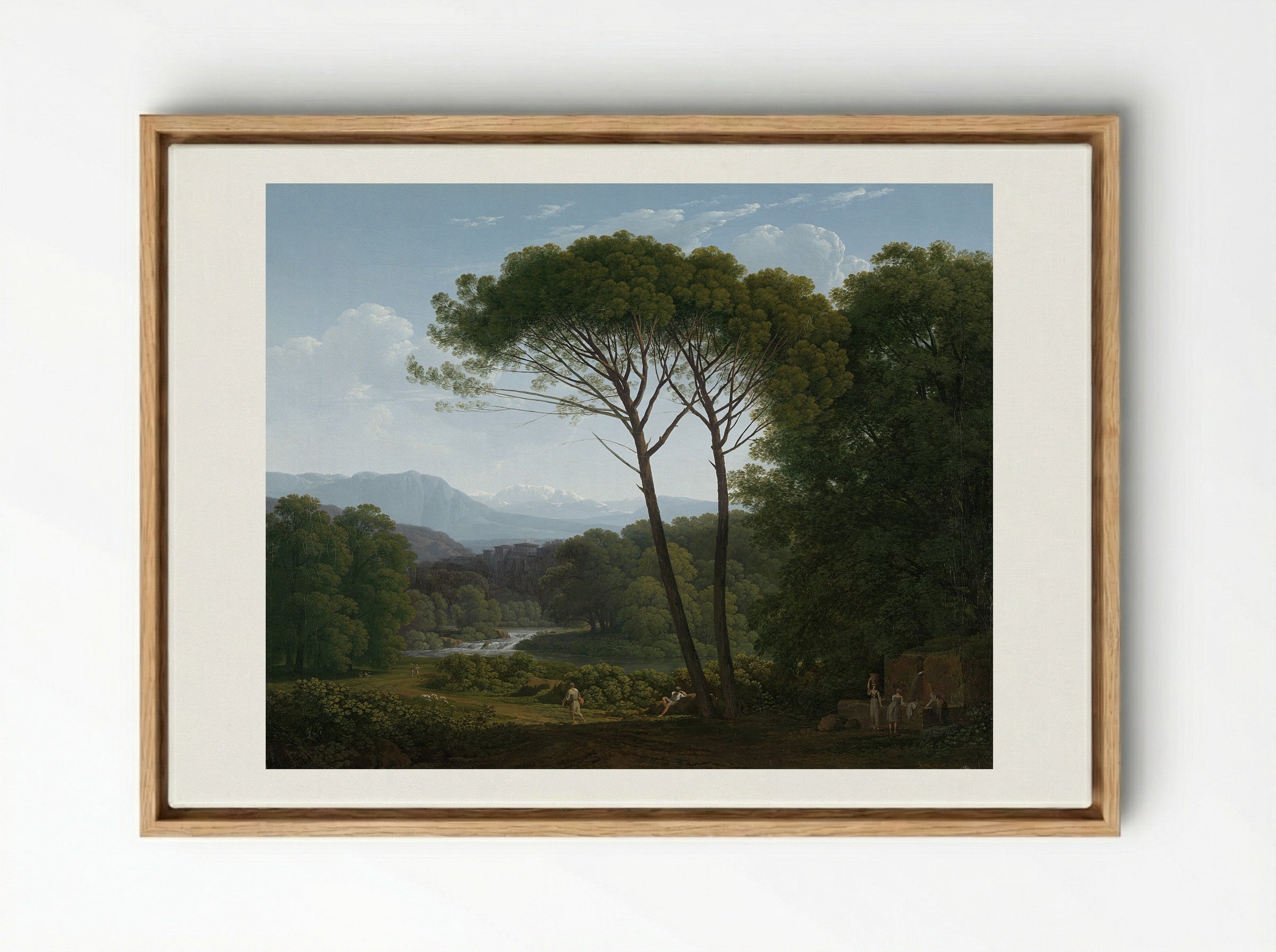 Italianate Landscape with Pines - Hendrik Voogd - Framed Canvas Wood