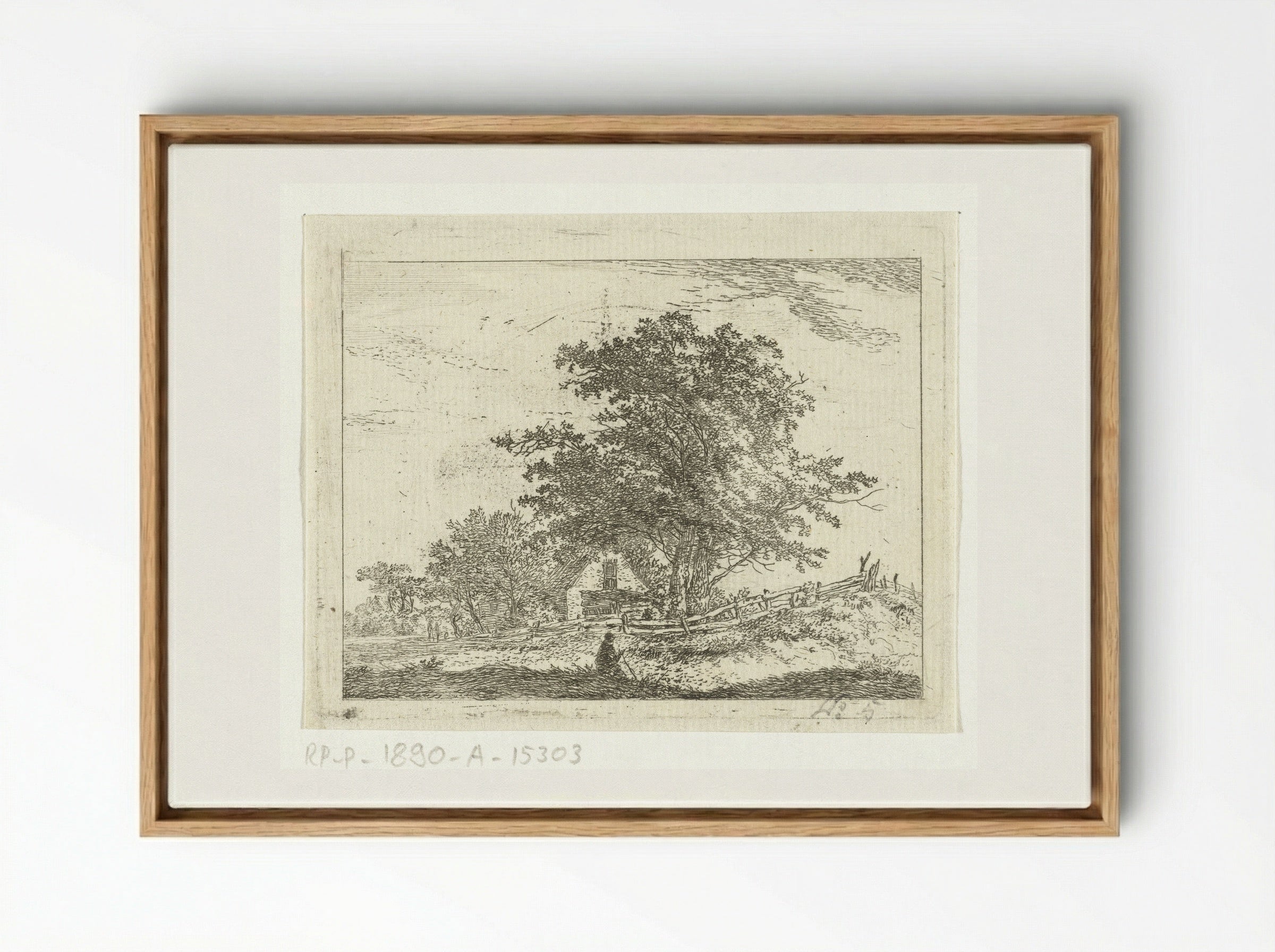 Landschap met rustende wandelaars - Hermanus van Brussel - Framed Canvas Wood