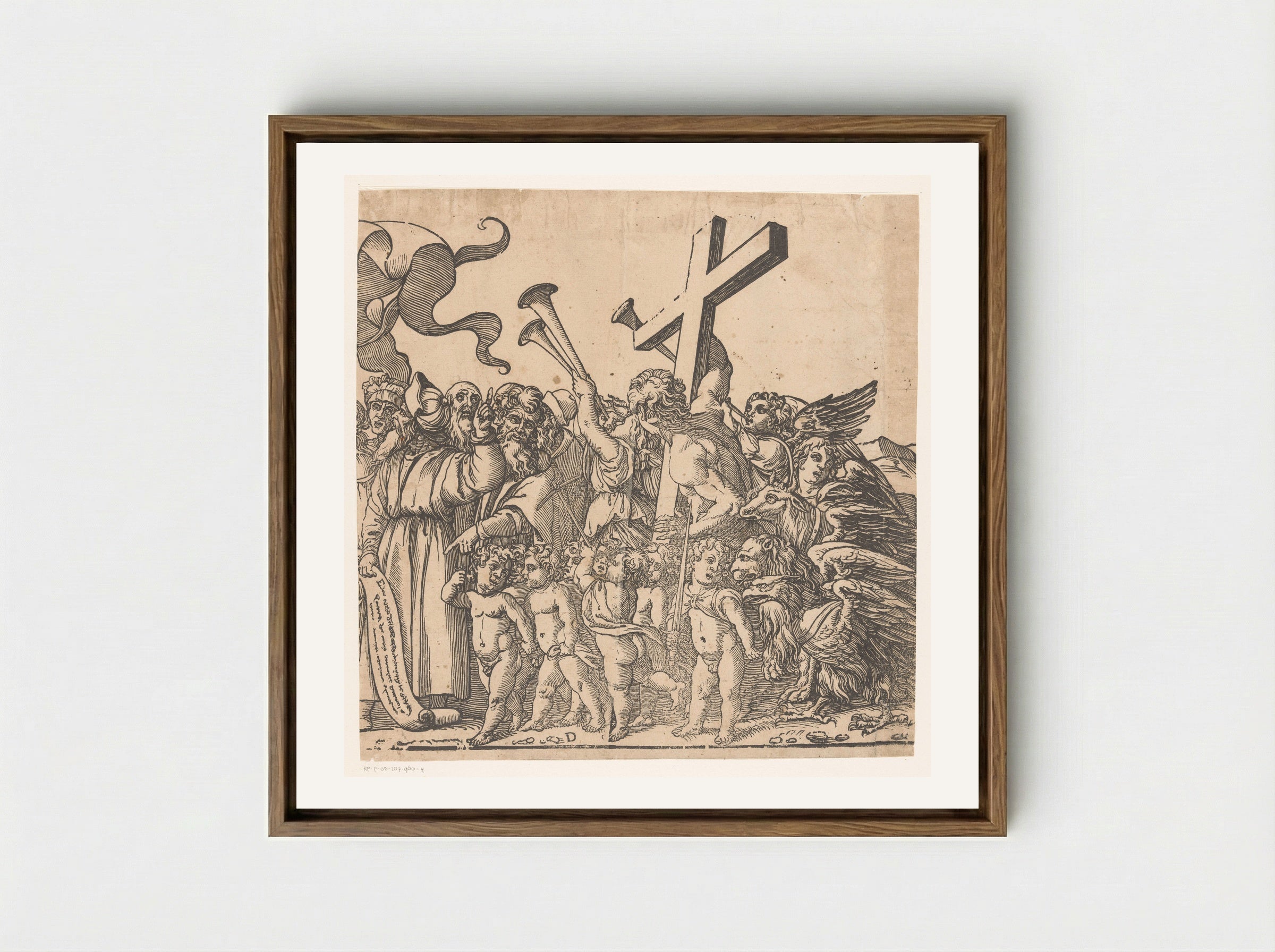 Triomf van Christus (vierde deel) - Andrea Andreani - Framed Canvas Wood
