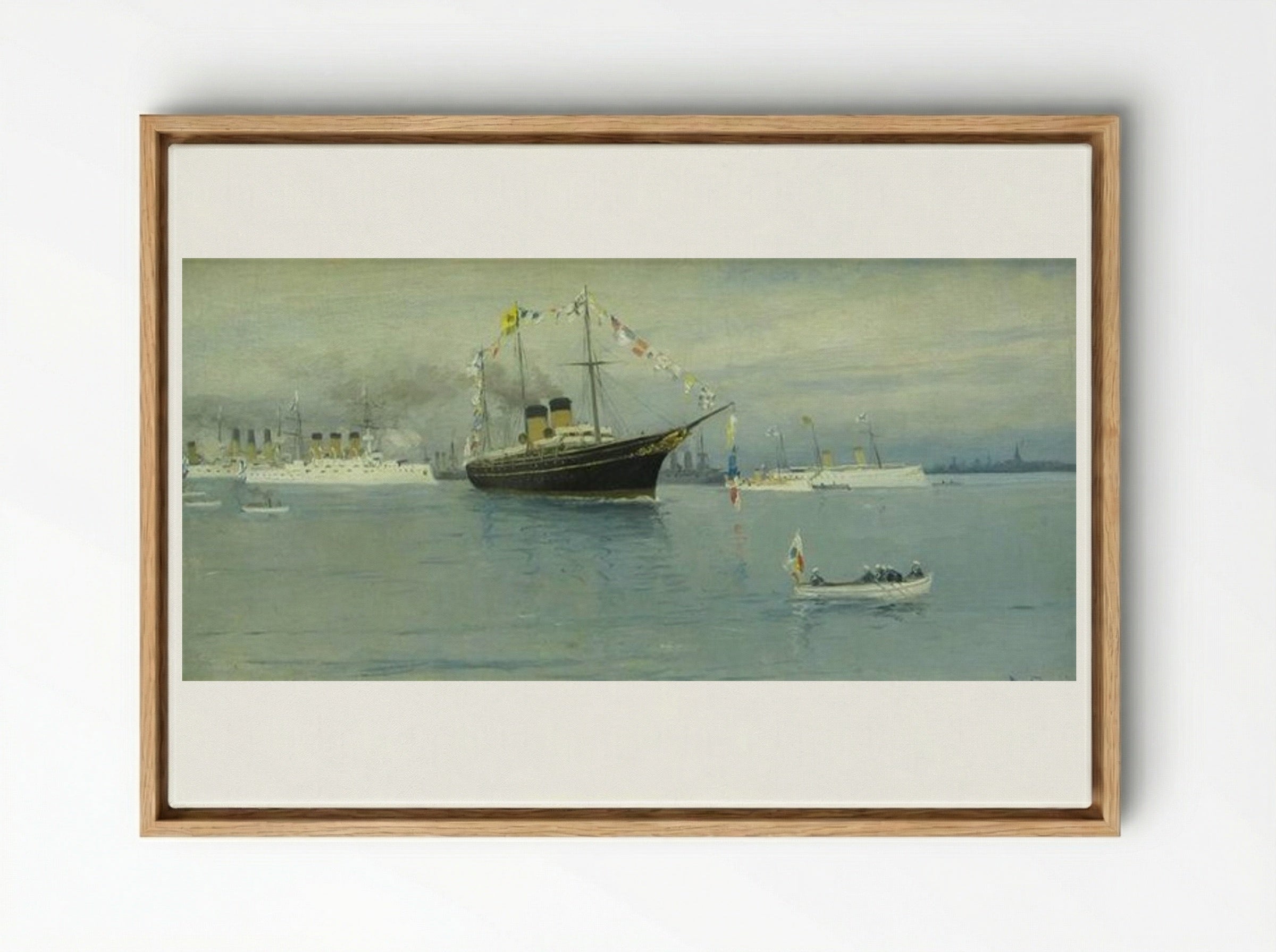 Parade of the Navy. Imperial yacht Standart. - Ivan Vladimirov - Framed Canvas Wood