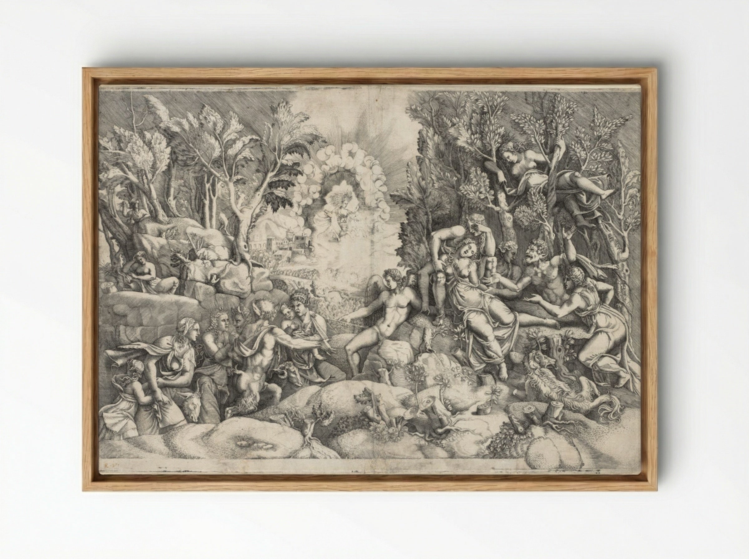 The Death of Procris - Giorgio Ghisi - Framed Canvas Wood