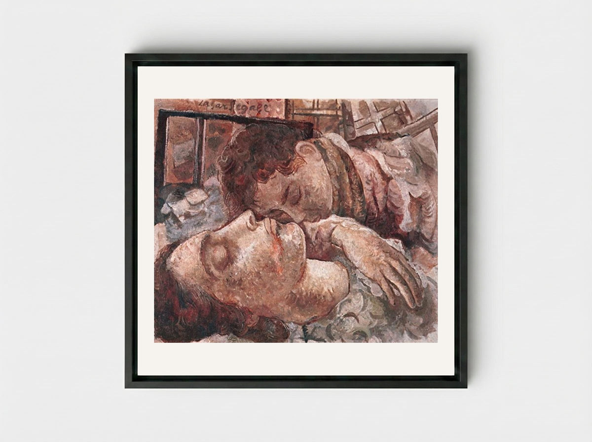 Mãe Morta - Lasar Segall - Framed Canvas Black