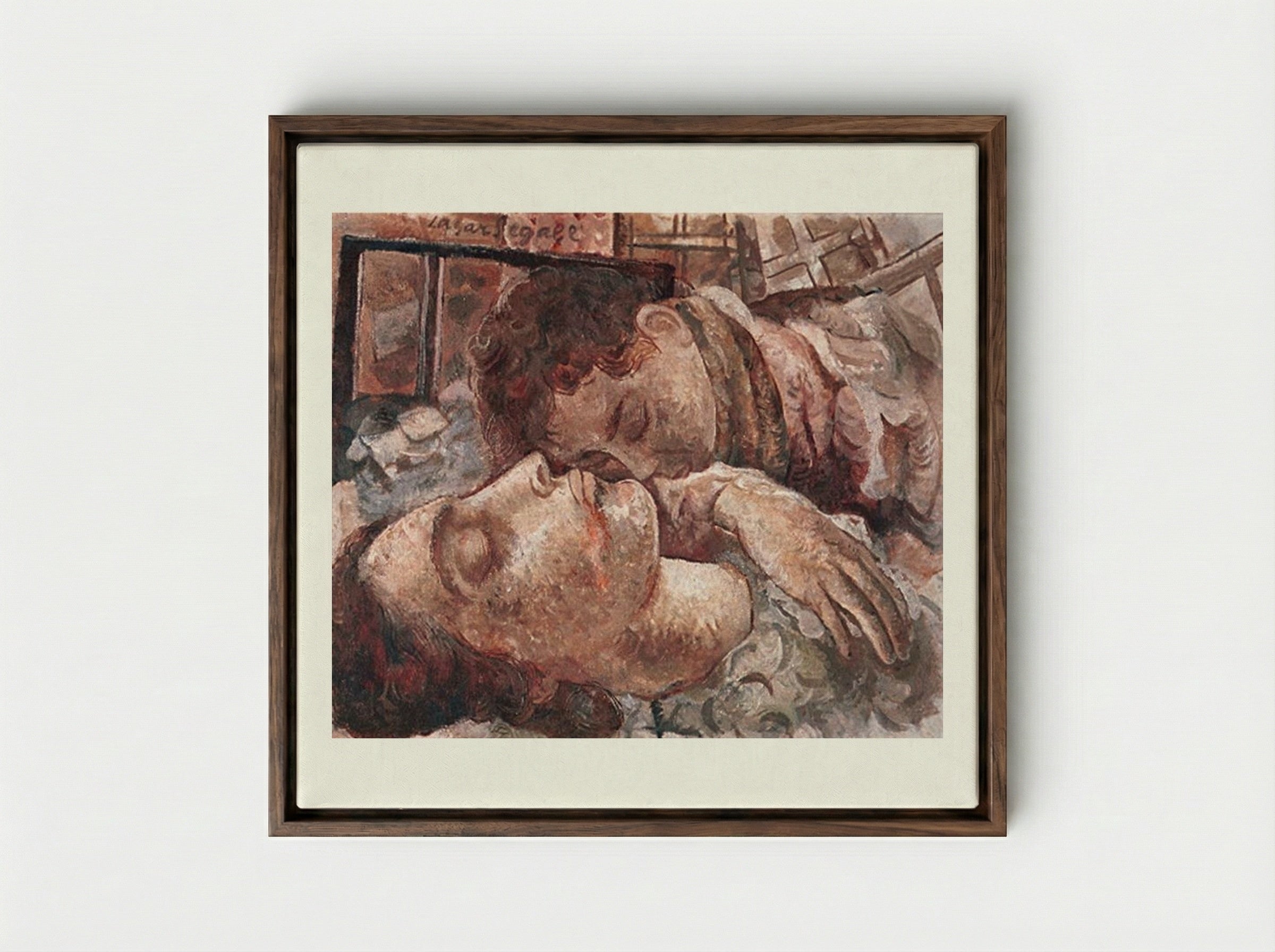 Mãe Morta - Lasar Segall - Framed Canvas Dark Wood