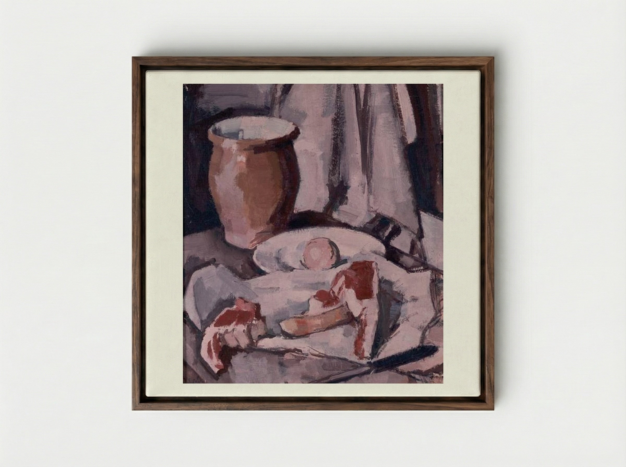 Chops - Samuel Peploe - Framed Canvas Dark Wood