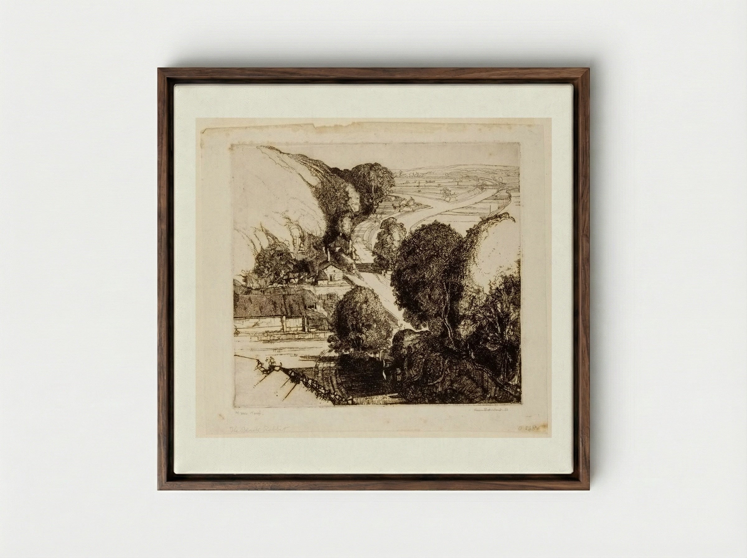 The Black Rabbit - Graham Sutherland - Framed Canvas Dark Wood