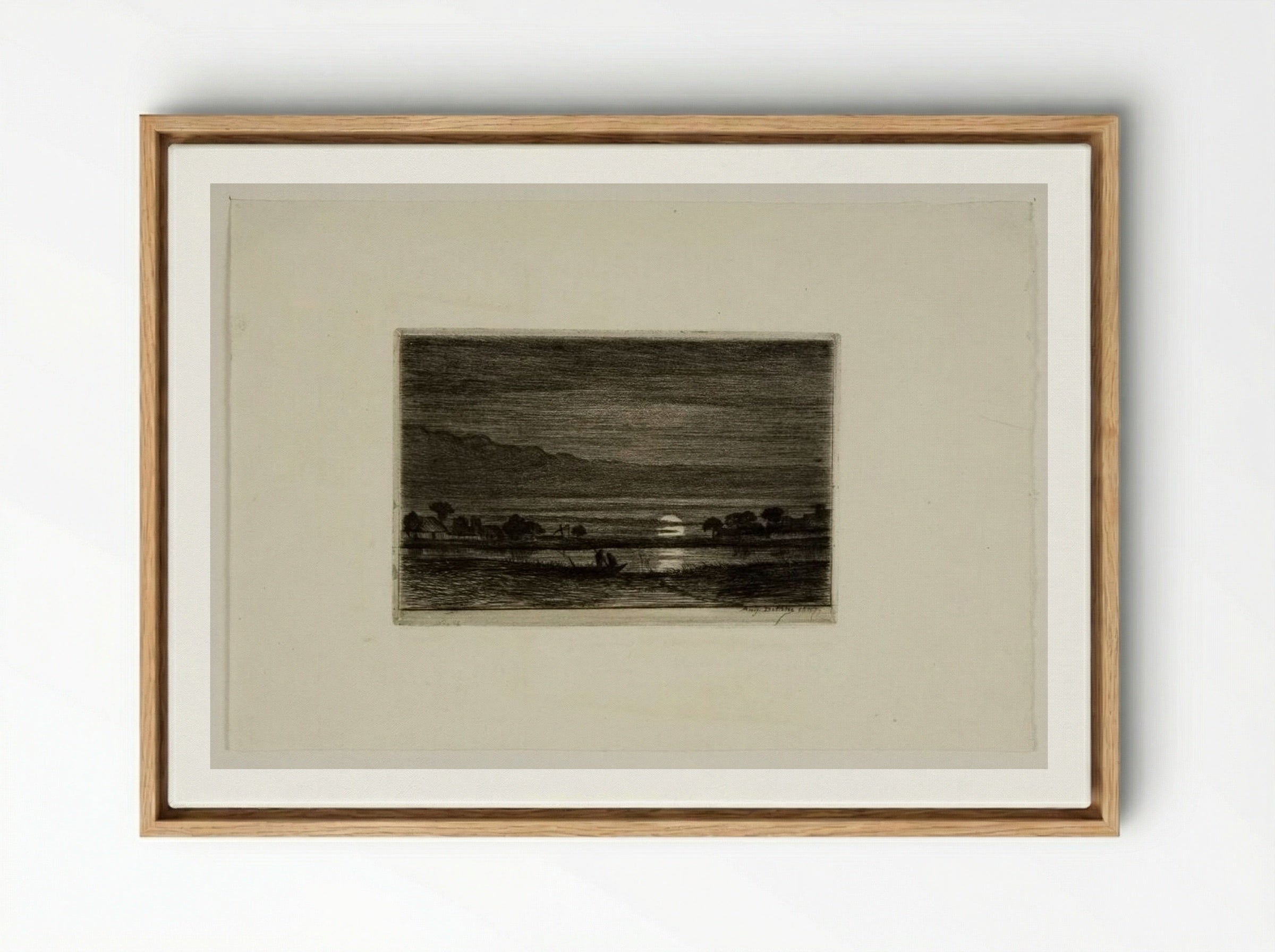 Landscape by Moonlight - Auguste Delâtre - Framed Canvas Wood