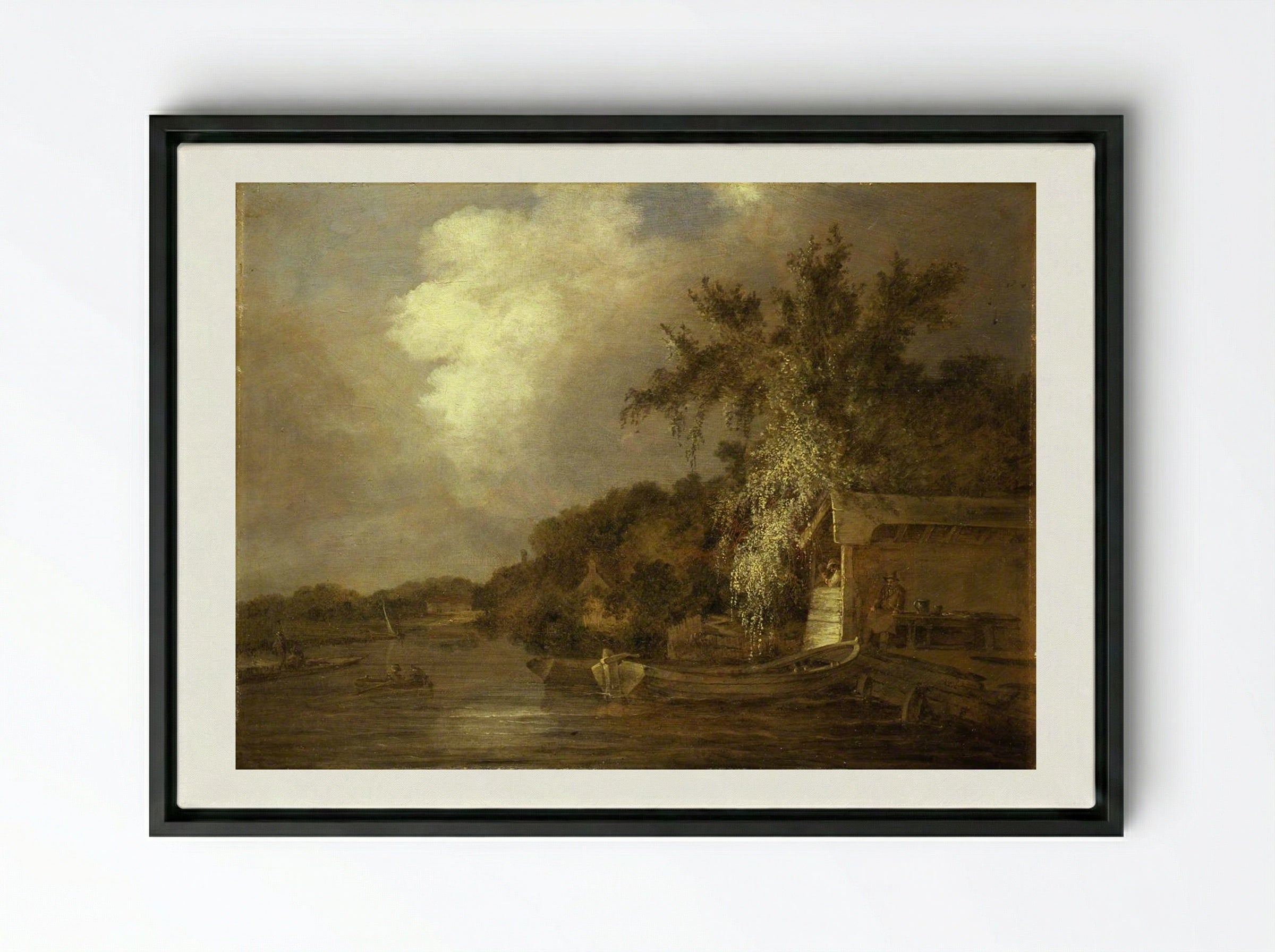 The Yare at Thorpe, Norwich - John Crome - Framed Canvas Black