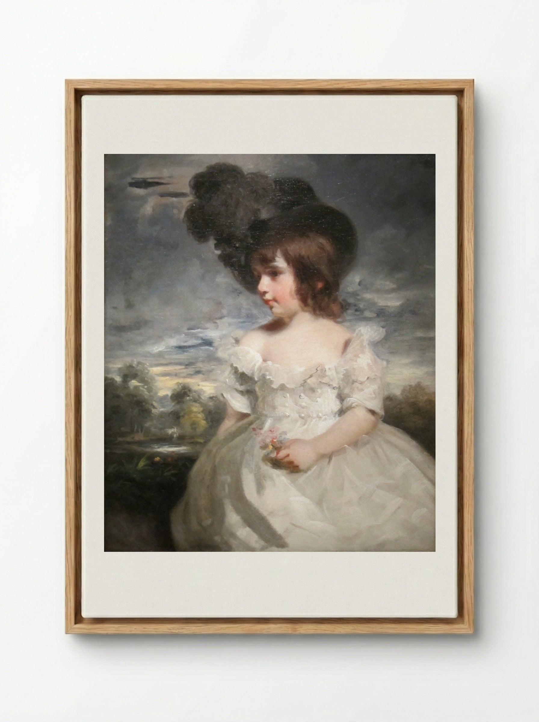 Master Meyrick (William Henry Meyrick in ruffled infant's dress) - John Hoppner - Framed Canvas Wood