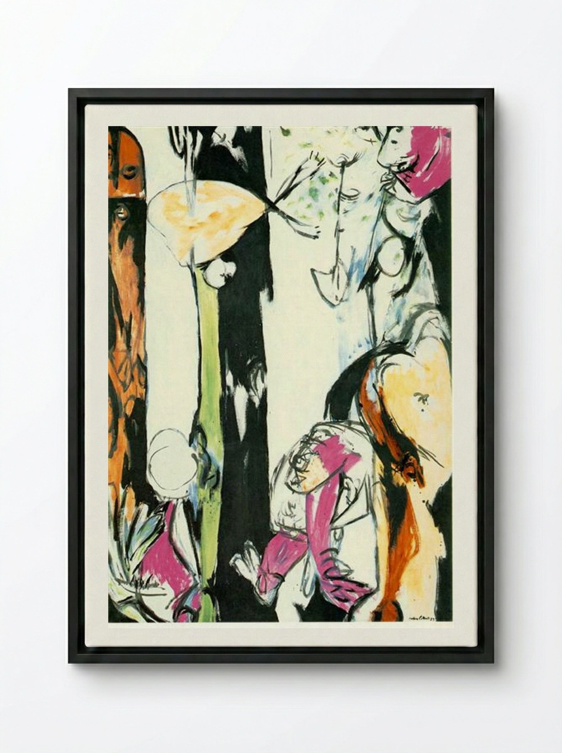 Easter and the Totem - Jackson Pollock - Framed Canvas Black