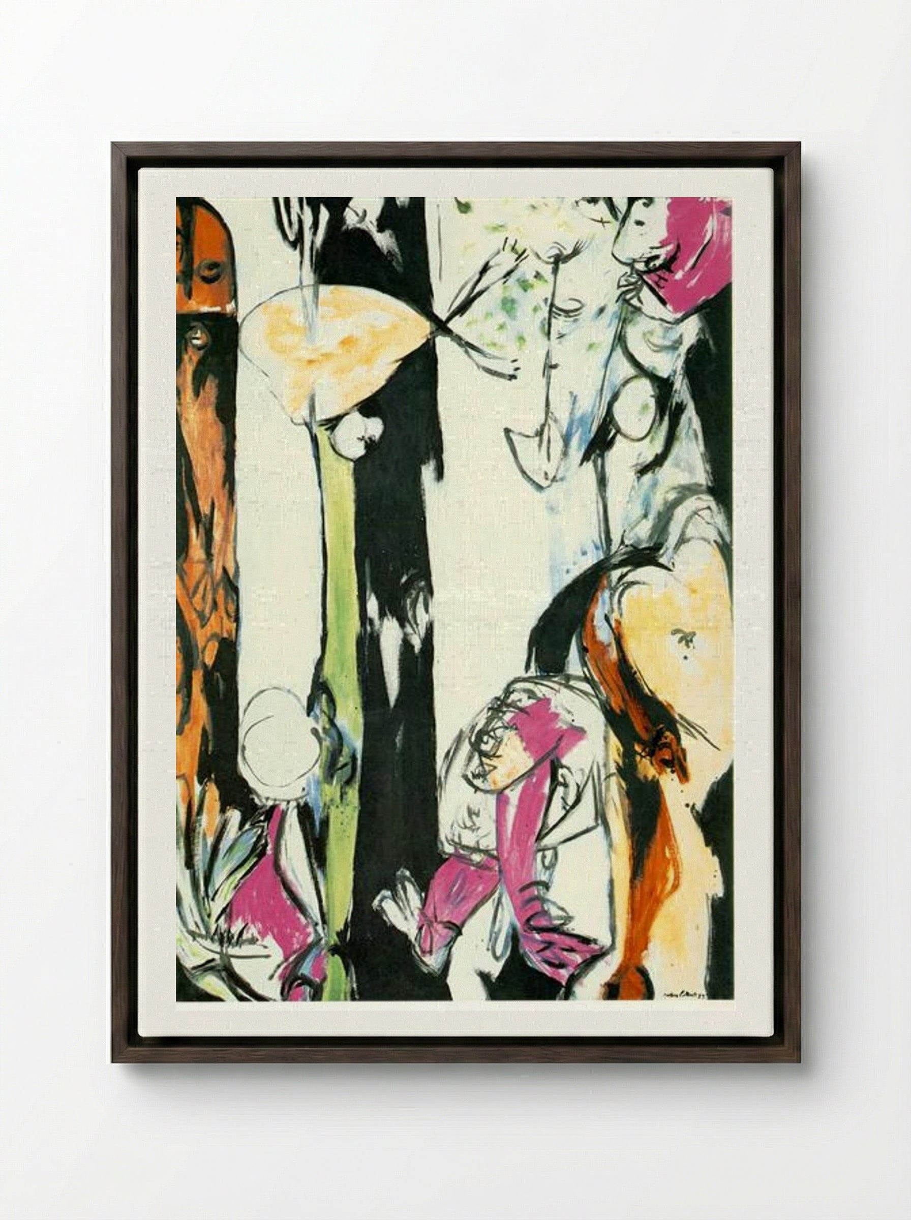 Easter and the Totem - Jackson Pollock - Framed Canvas Dark Wood