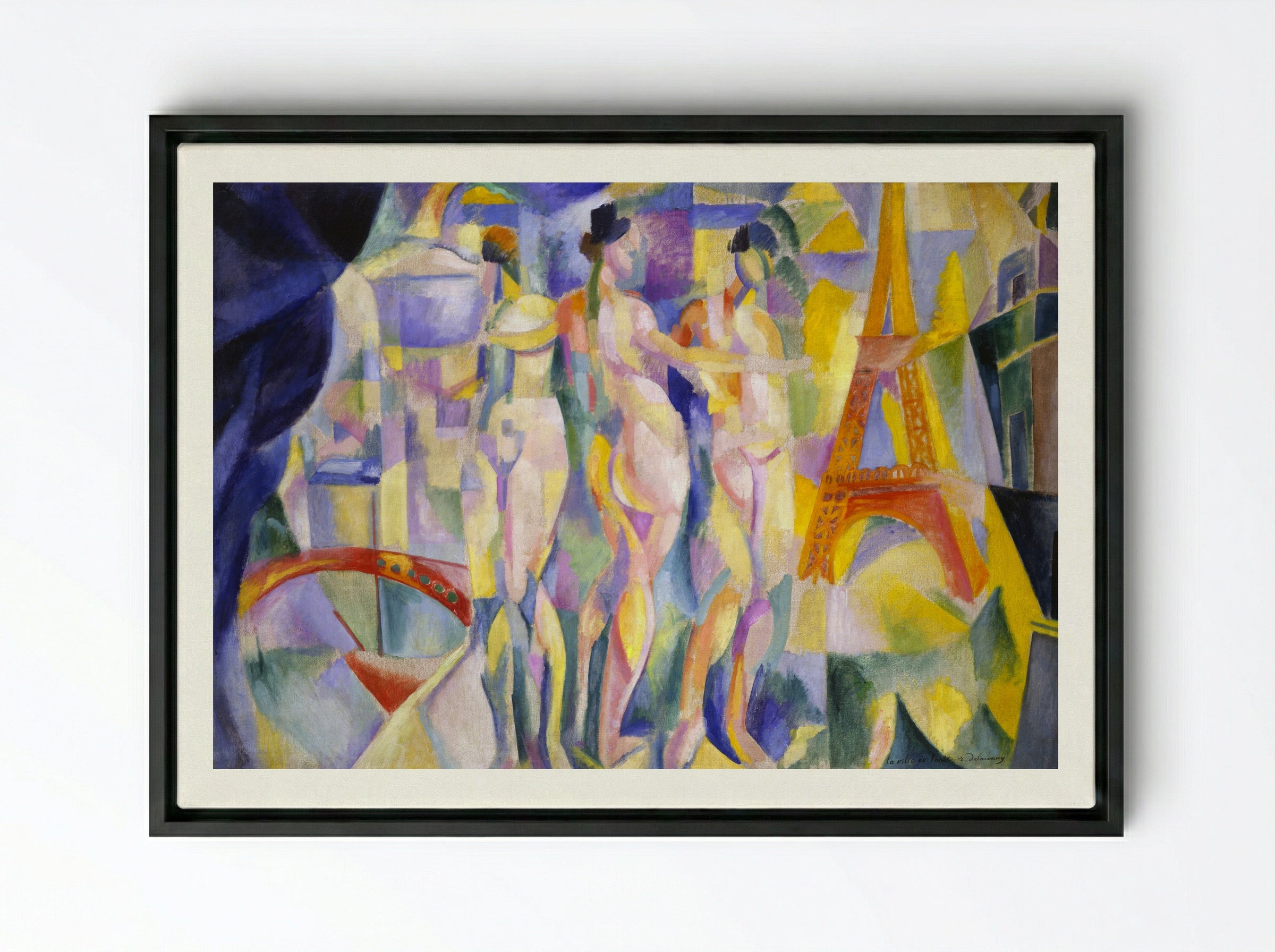 The City of Paris - Robert Delaunay - Framed Canvas Black