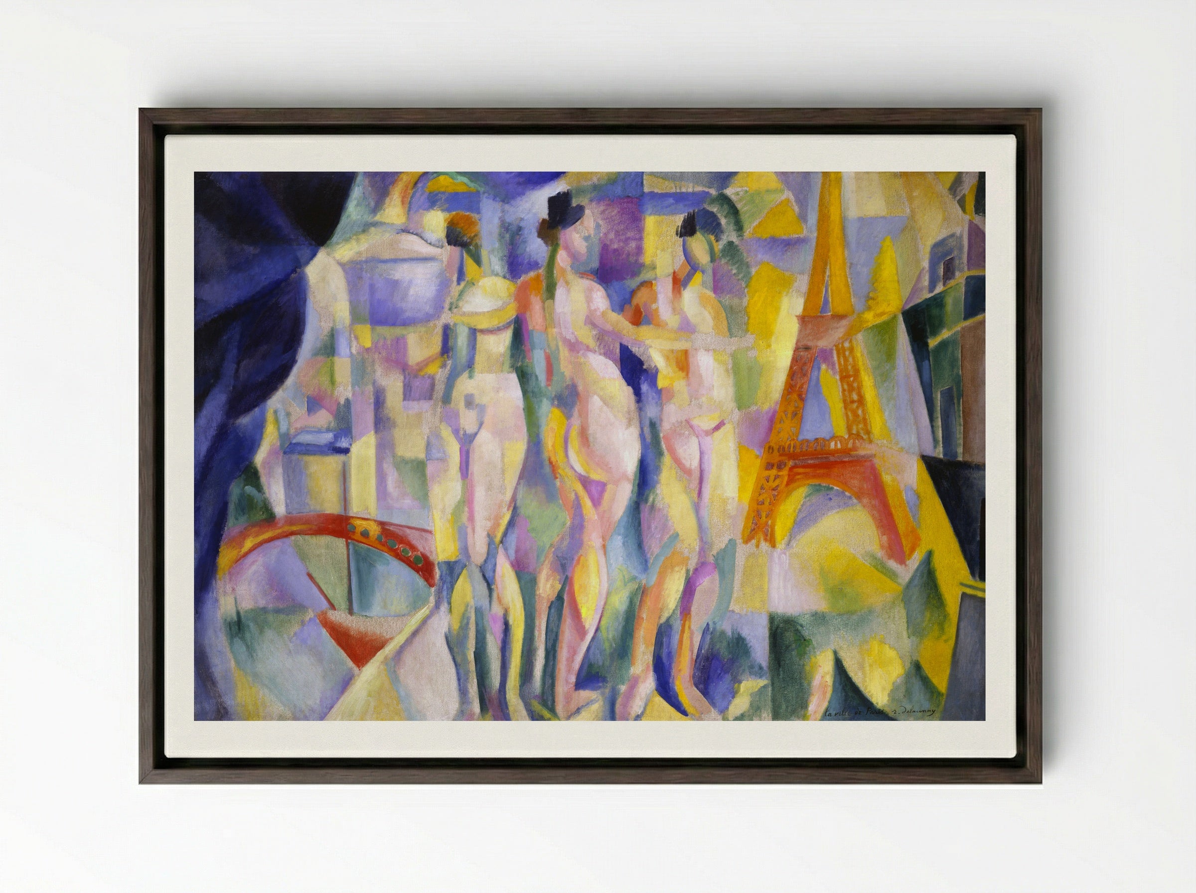 The City of Paris - Robert Delaunay - Framed Canvas Dark Wood