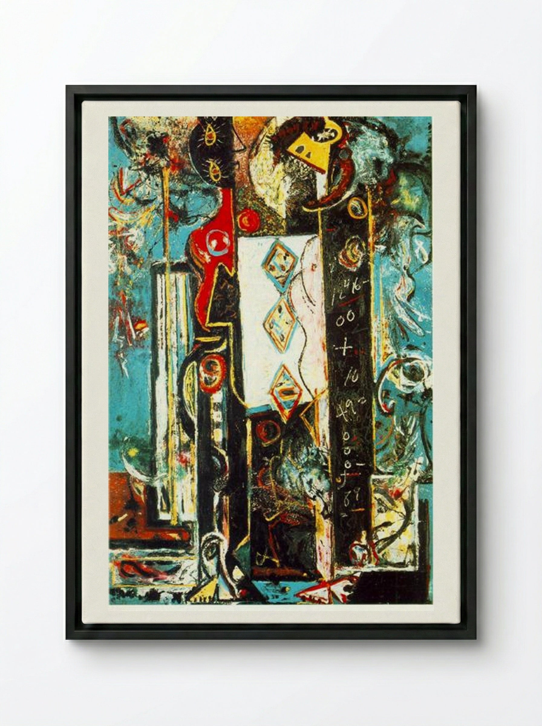 Male and Female - Jackson Pollock - Framed Canvas Black