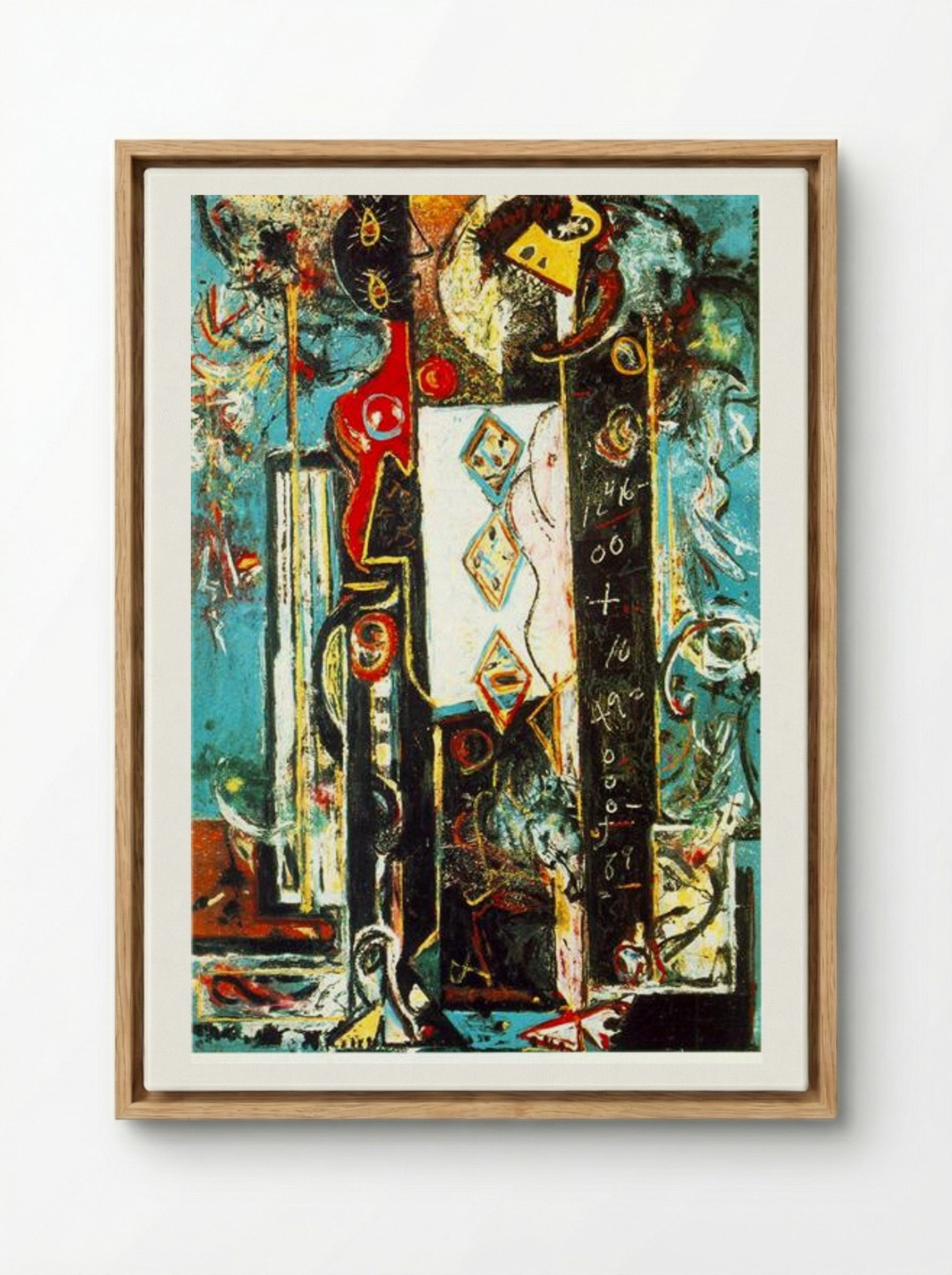 Male and Female - Jackson Pollock - Framed Canvas Wood