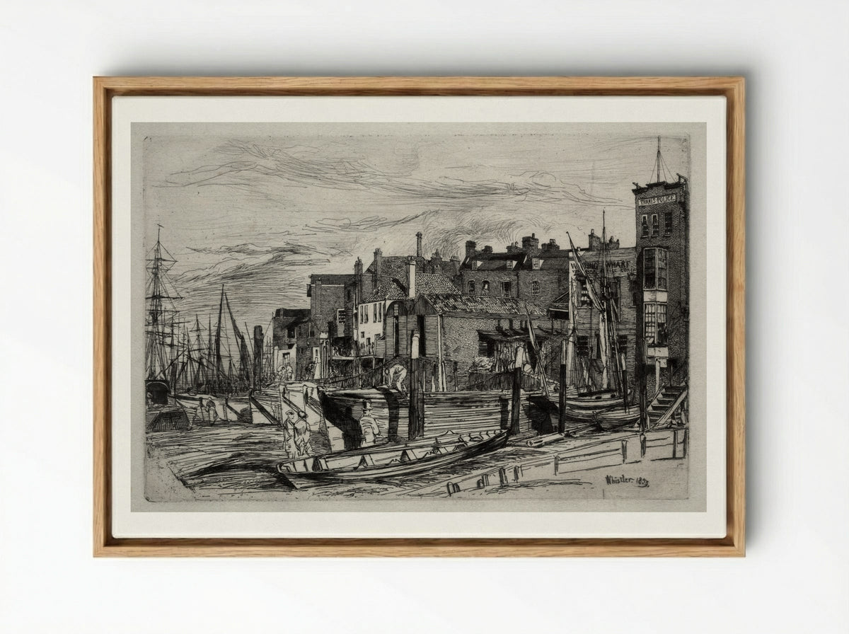 Thames Police - James McNeill Whistler - Framed Canvas Wood