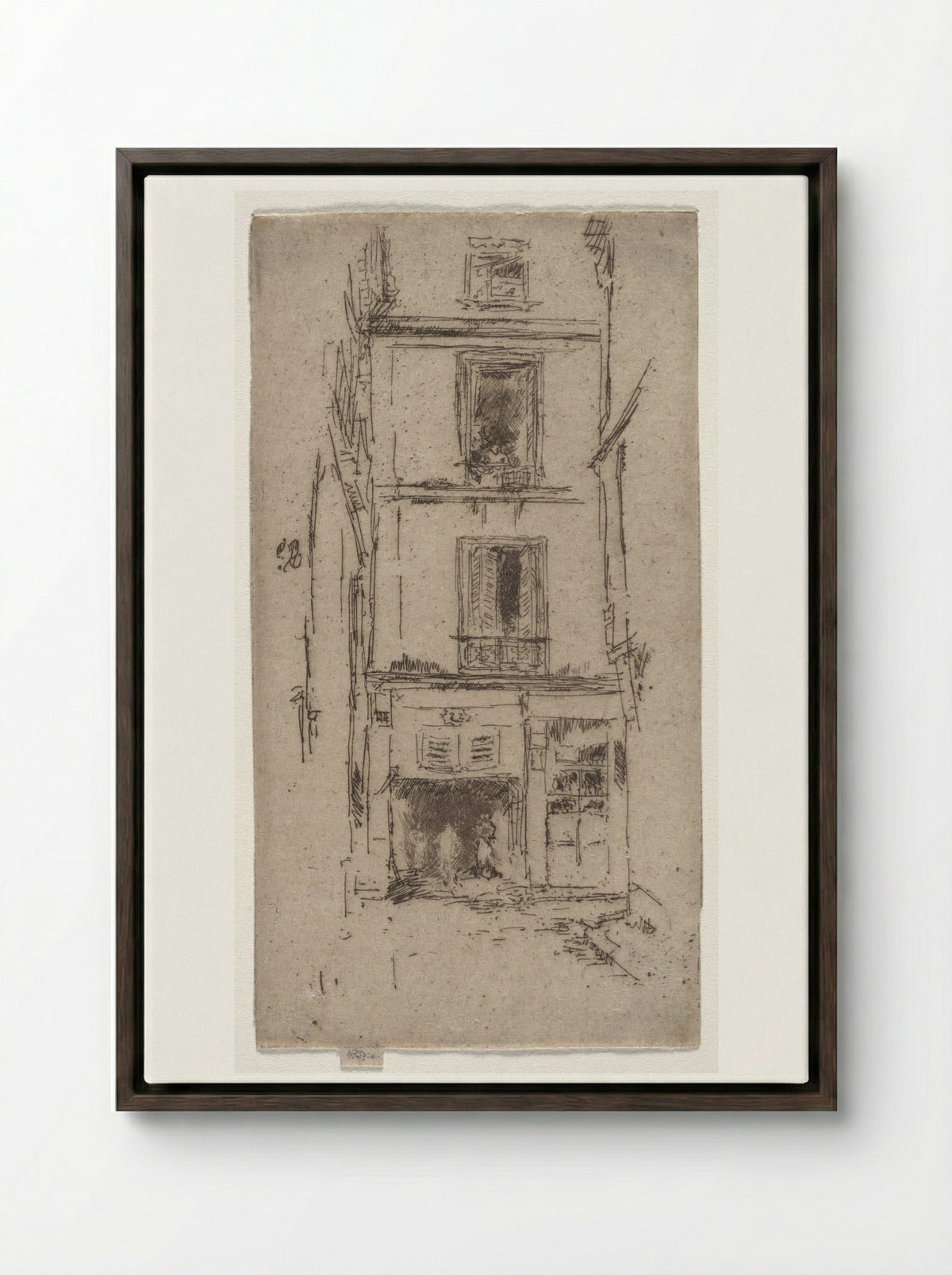 Rue des Bons Enfants, Tours - James McNeill Whistler - Framed Canvas Dark Wood