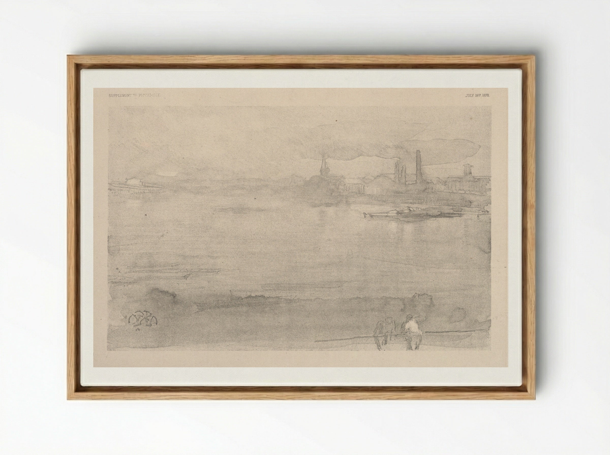 Early Morning: The Thames at Battersea - James McNeill Whistler - Framed Canvas Wood